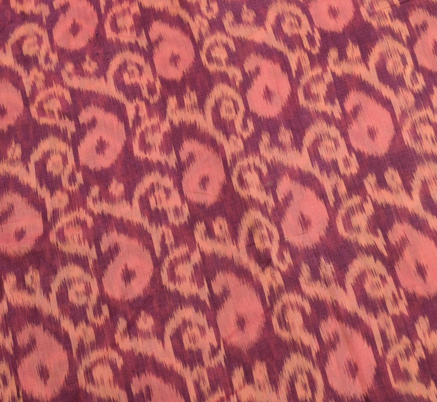 Sushila Vintage Wine Saree Pure Cotton Silk Hand Woven Pochamapally Ikat Sari