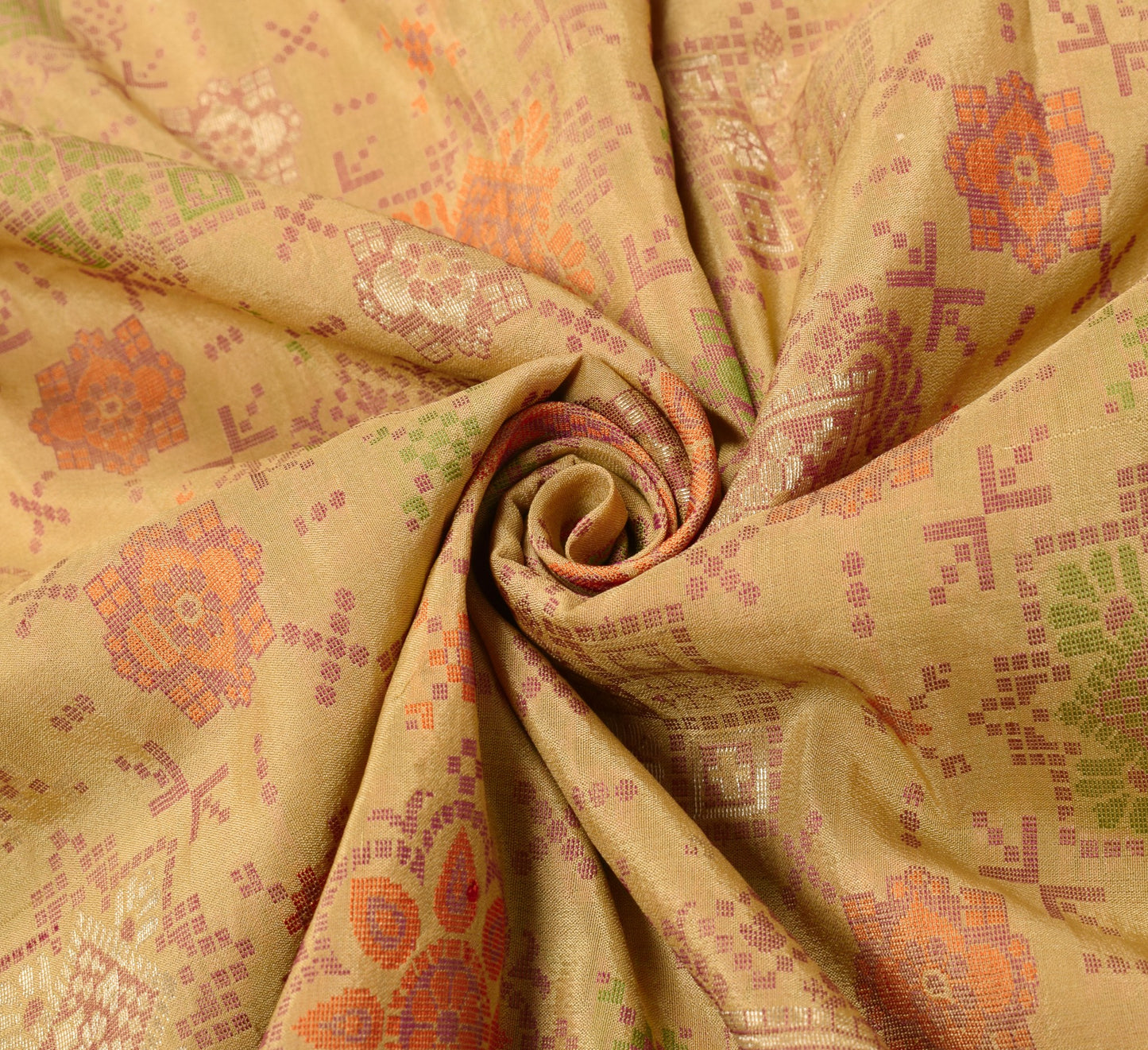 Sushila Vintage Banarasi Brocade Saree Pure Silk Brown Handloom Premium Sari
