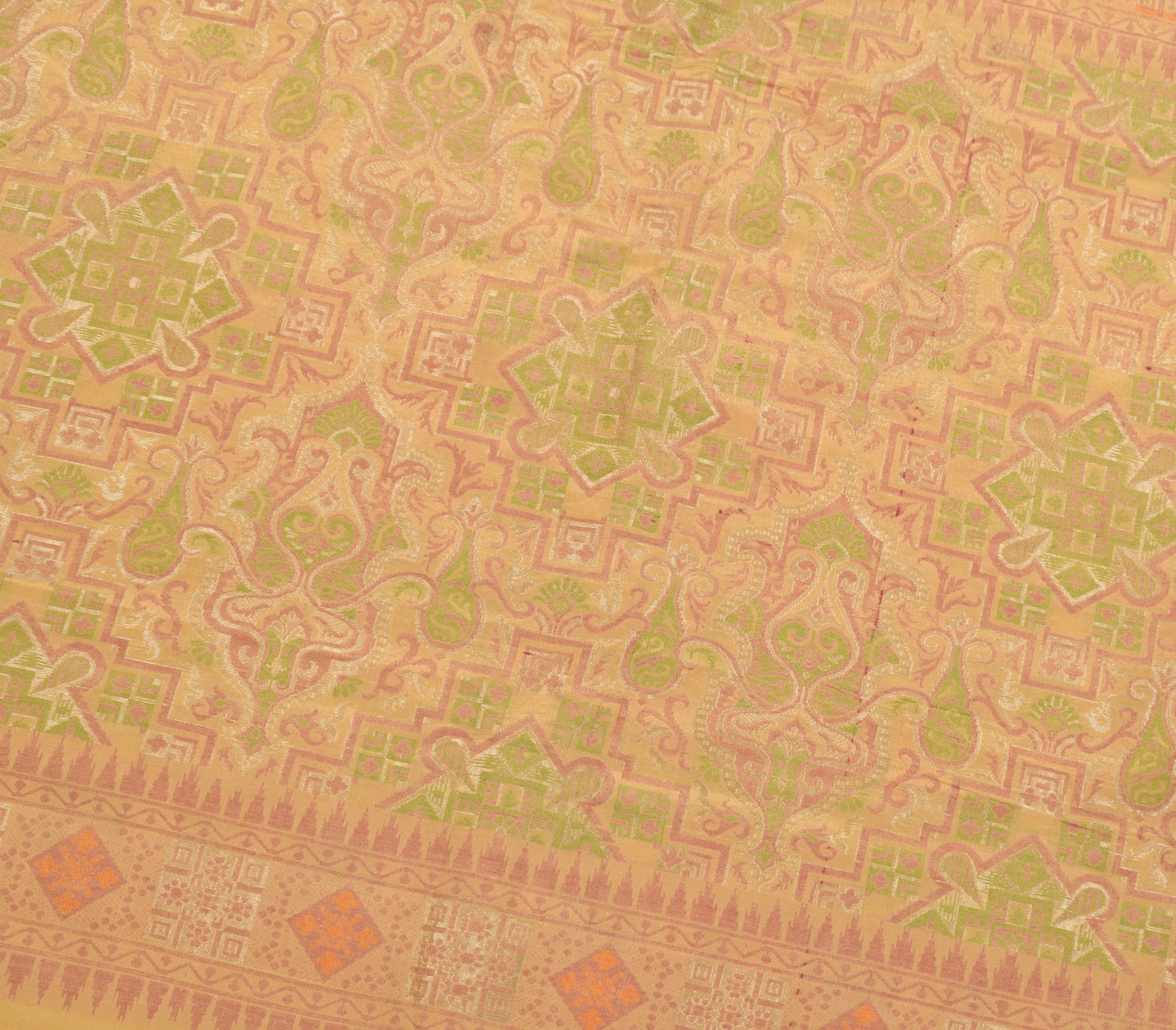 Sushila Vintage Banarasi Brocade Saree Pure Silk Brown Handloom Premium Sari