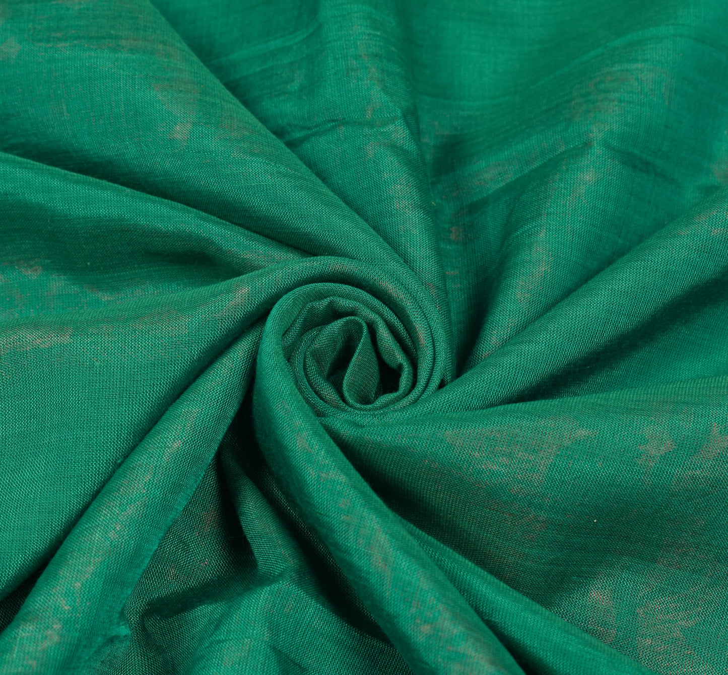 Sushila Vintage Teal Green Saree Pure Cotton Vishnupuri Baluchari Sari Fabric
