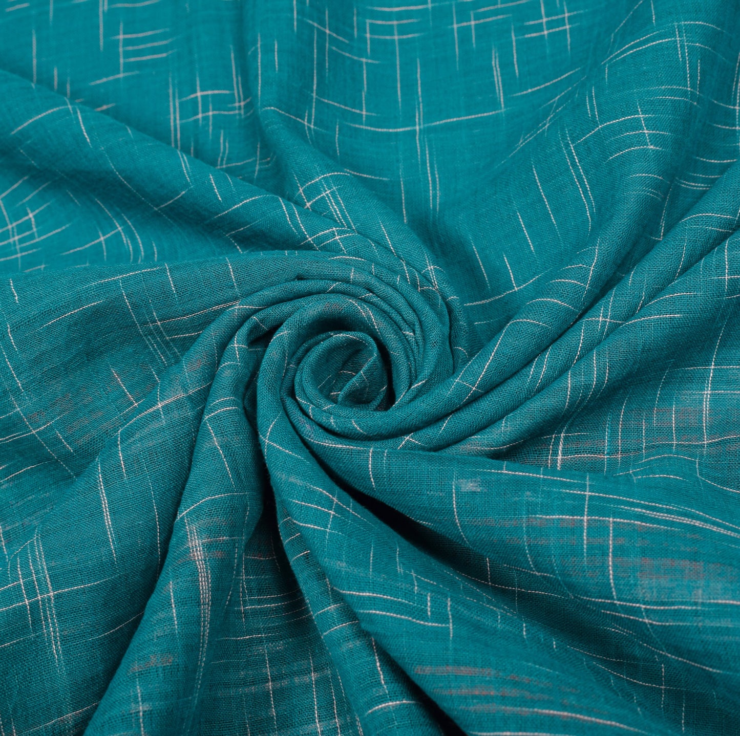 Sushila Vintage Teal Blue Saree Hand Woven Sambalpuri Ikat Pure Cotton 5Yd Sari