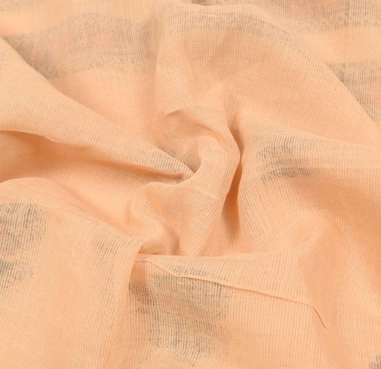 Sushila Vintage Paisley Woven Saree  Pure Cotton Peach Soft Indian Sari Fabric