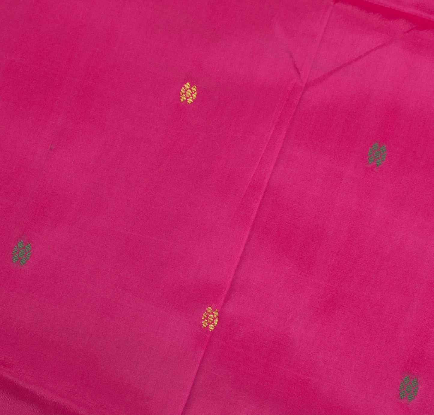 Sushila Vintage Magenta Saree Paisley Pure Cotton Silk Zari Woven Sari Fabric