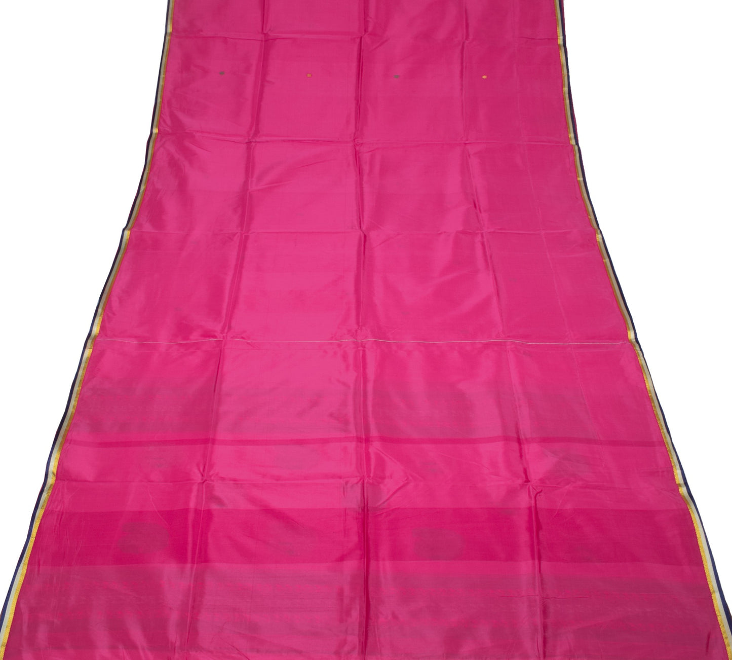 Sushila Vintage Magenta Saree Paisley Pure Cotton Silk Zari Woven Sari Fabric