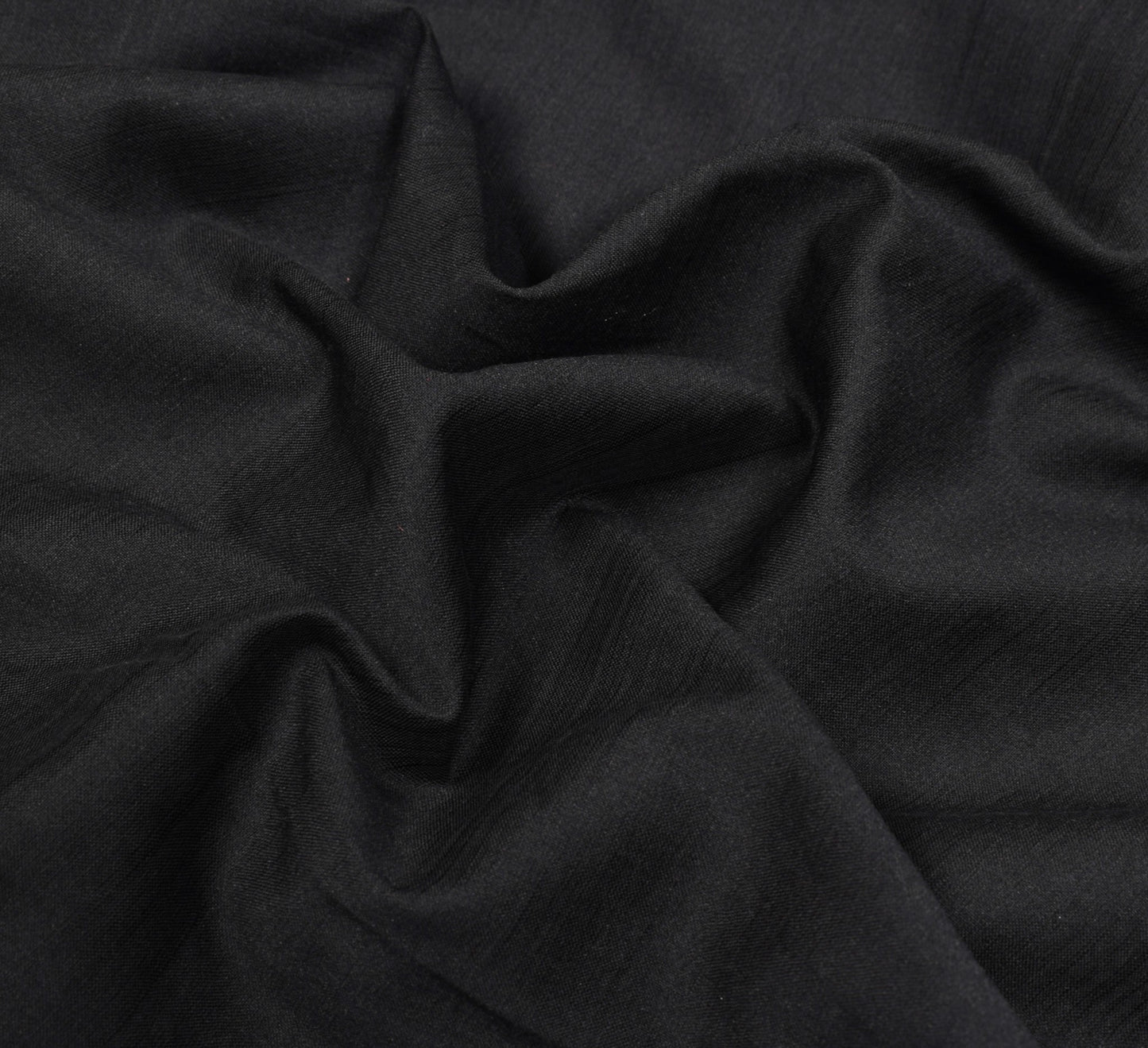 Sushila Vintage Black Hand Woven Saree Pure Cotton Silk Paisley Soft Sari Fabric