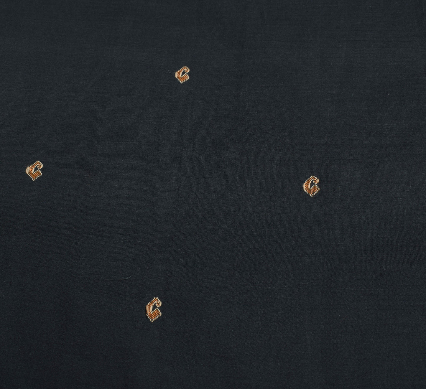 Sushila Vintage Black Hand Woven Saree Pure Cotton Silk Paisley Soft Sari Fabric
