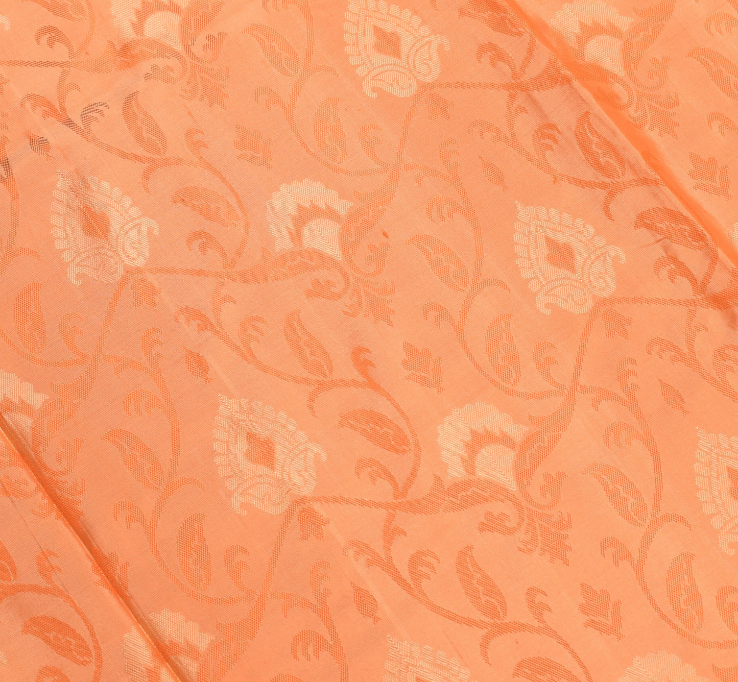 Sushila Vintage Self & Zari Brocade Saree Pure Silk Mustard Premium Sari Fabric