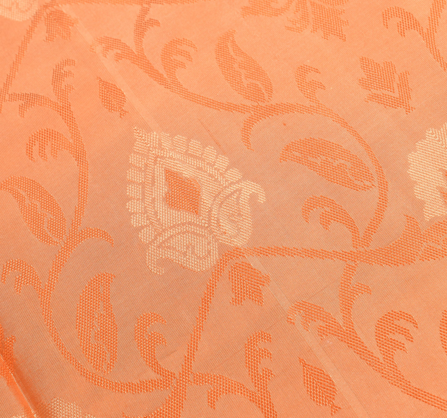 Sushila Vintage Self & Zari Brocade Saree Pure Silk Mustard Premium Sari Fabric
