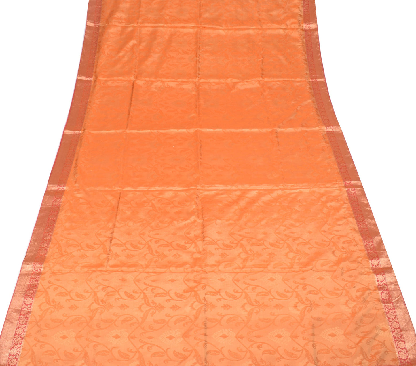 Sushila Vintage Self & Zari Brocade Saree Pure Silk Mustard Premium Sari Fabric