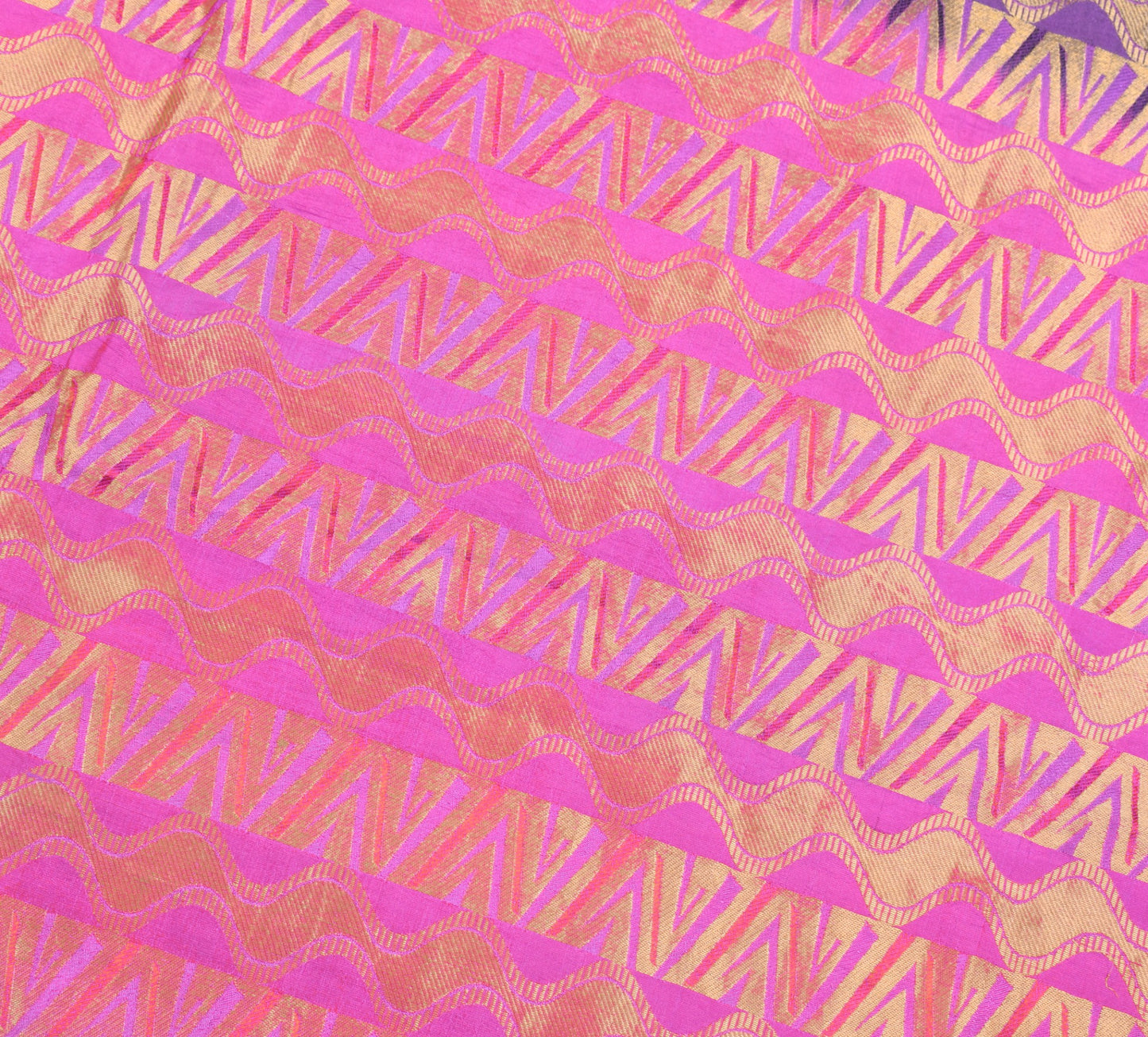 Sushila Vintage Self & Zari Brocade Saree Pure Silk Purple Premium Sari Fabric