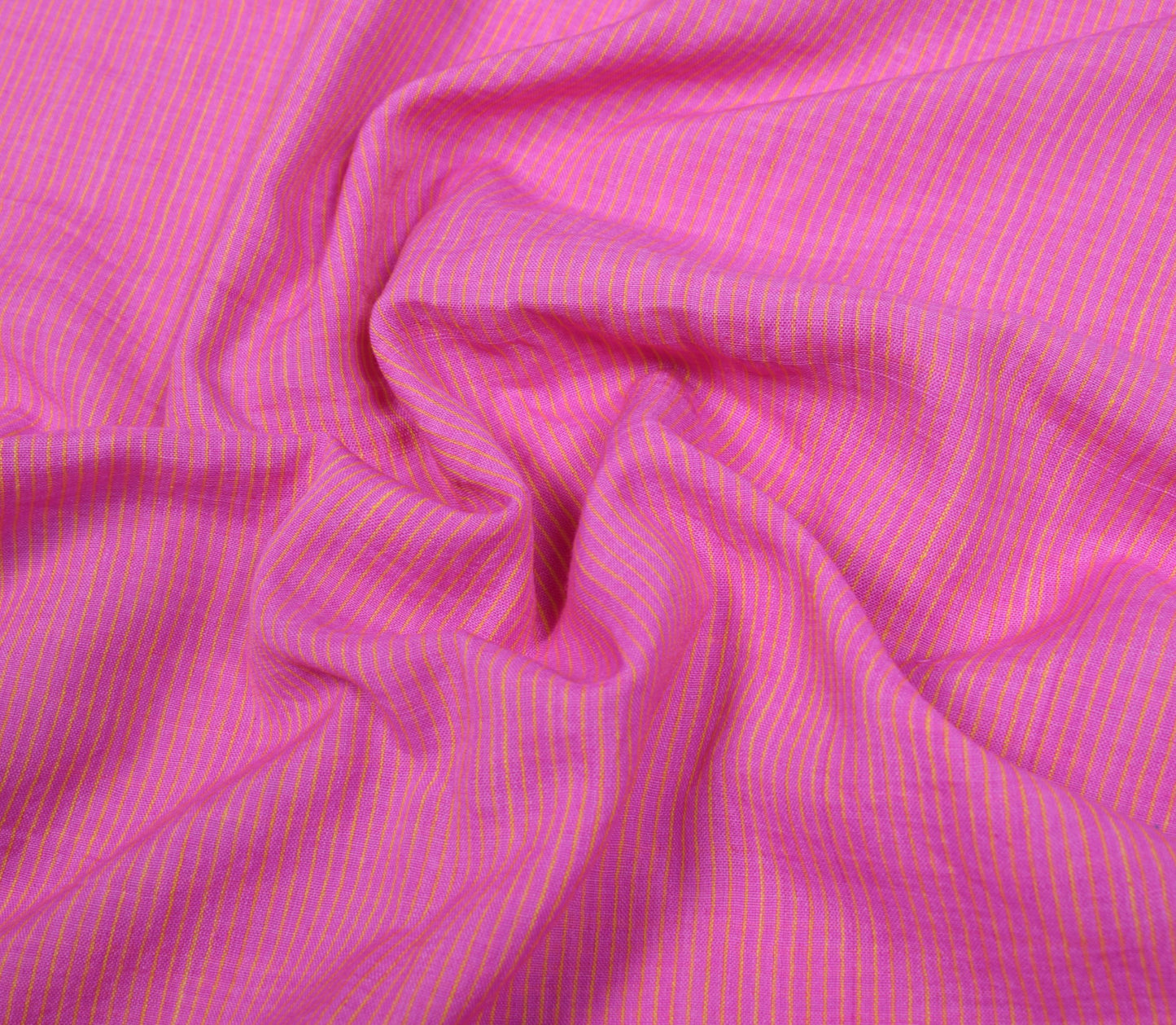 Sushila Vintage Pink Saree Pure Cotton Stripes Woven Checks Pallu Sari Fabric