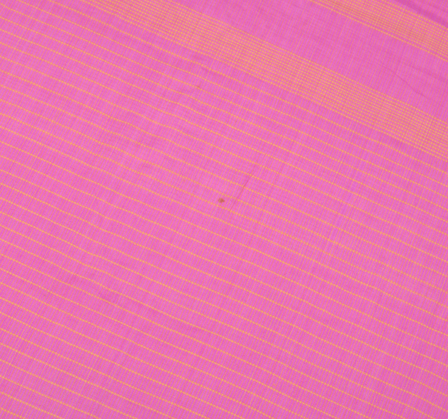 Sushila Vintage Pink Saree Pure Cotton Stripes Woven Checks Pallu Sari Fabric