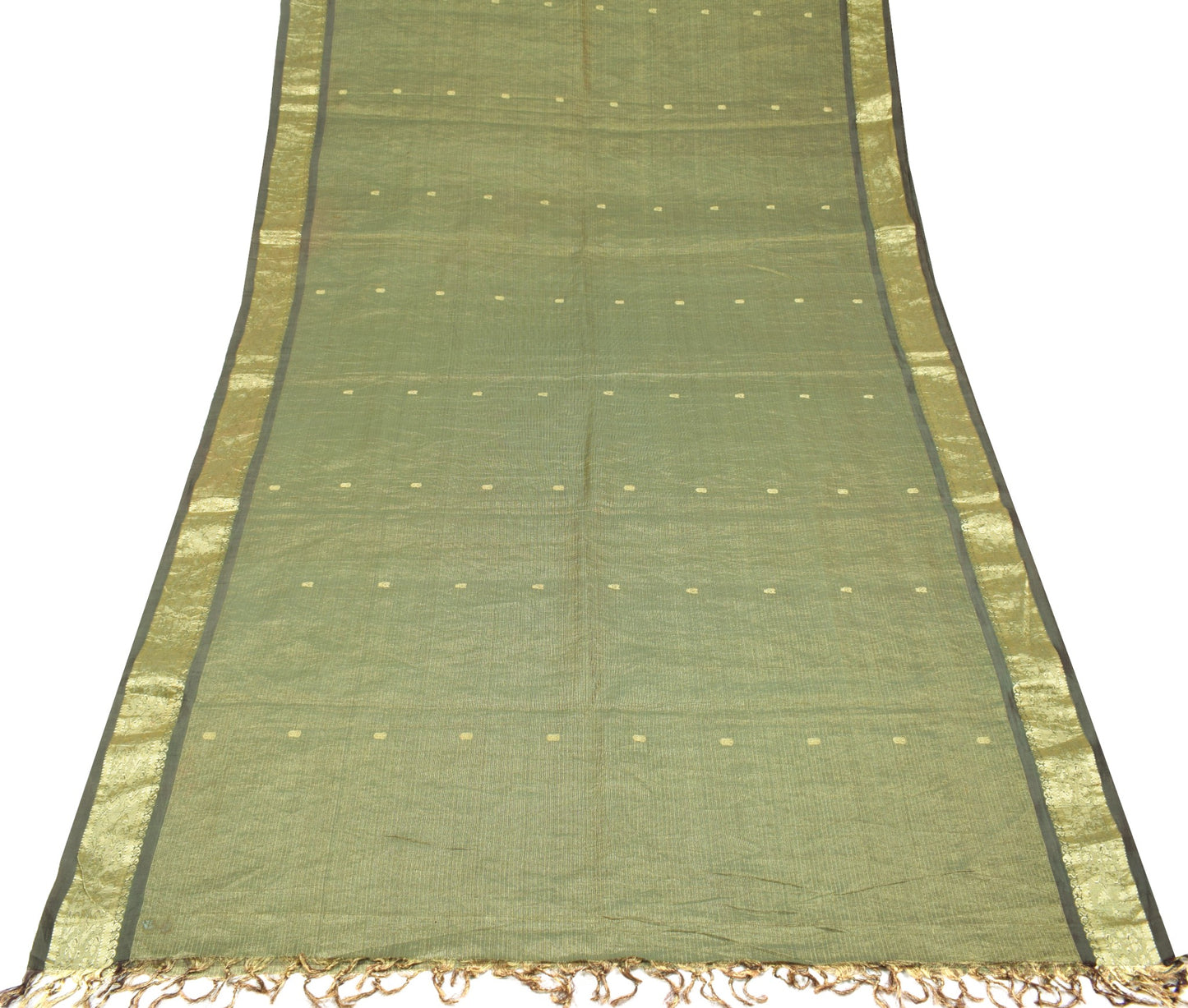 Sushila Vintage Black Sari Zari Woven Kanjivaram Saree Pure Tissue Silk Fabric