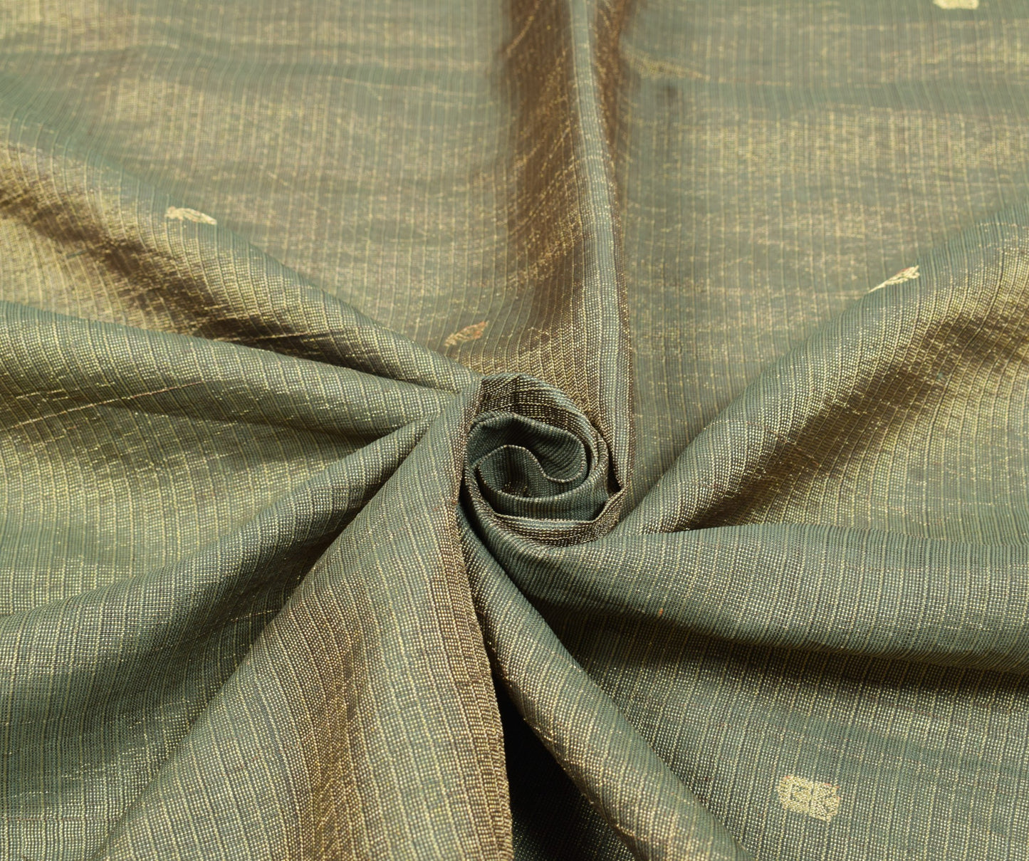 Sushila Vintage Black Sari Zari Woven Kanjivaram Saree Pure Tissue Silk Fabric