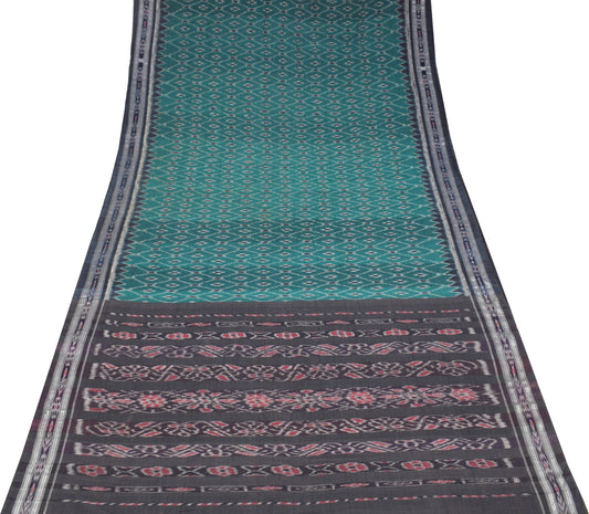 Sushila Vintage Bottle Green Sari Sambalpuri Handloom Mania Bandha Cotton Saree