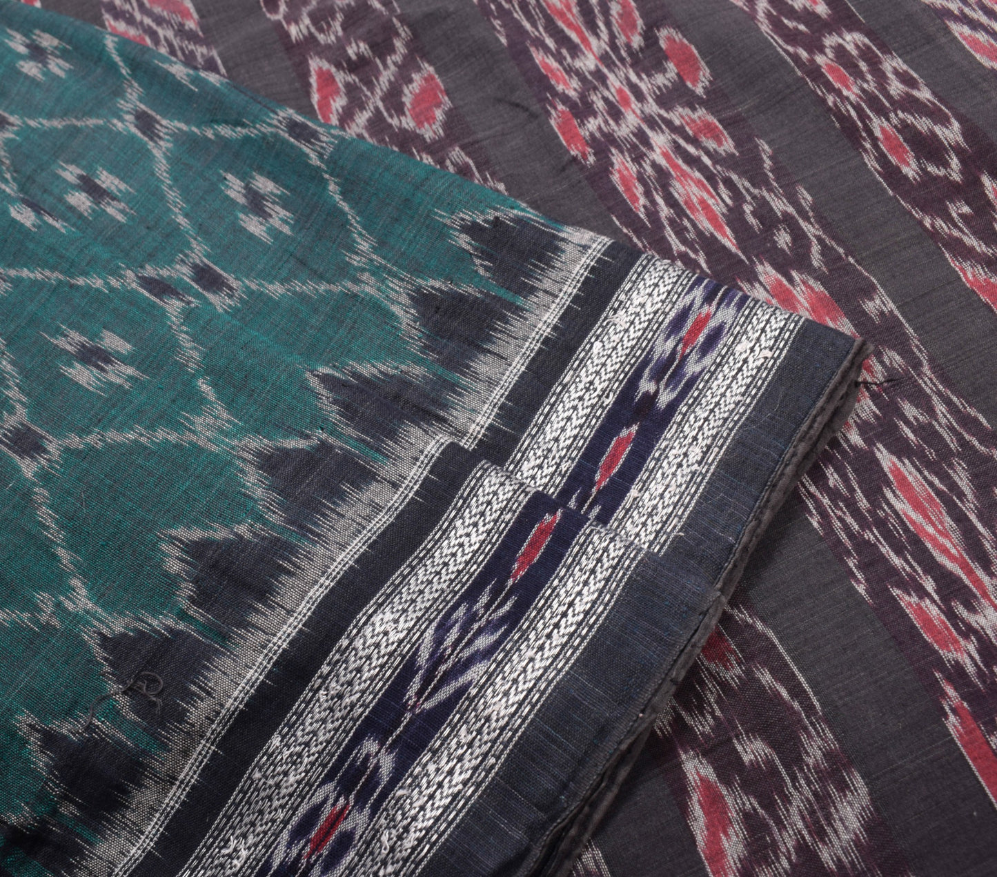 Sushila Vintage Bottle Green Sari Sambalpuri Handloom Mania Bandha Cotton Saree