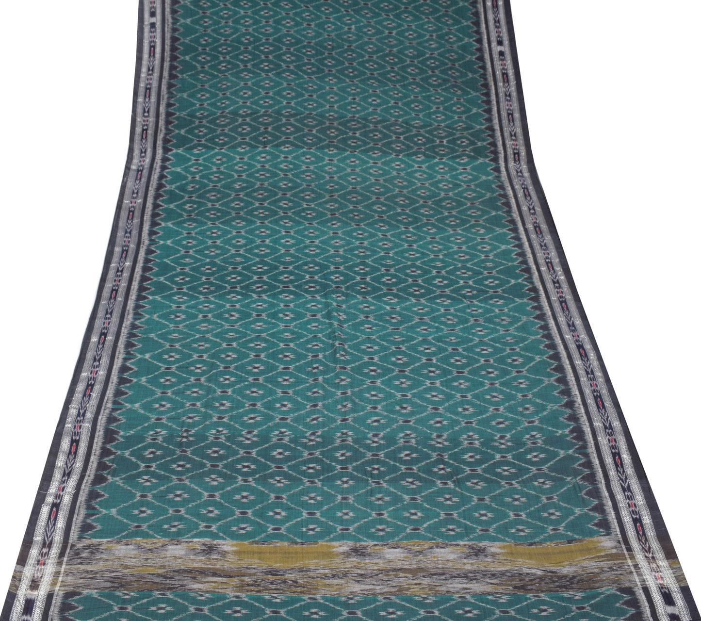 Sushila Vintage Bottle Green Sari Sambalpuri Handloom Mania Bandha Cotton Saree