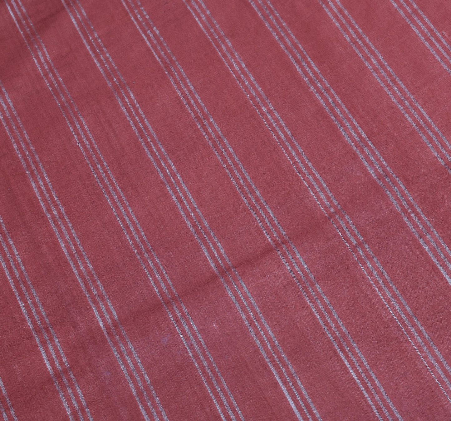 Sushila Vintage Brown Woven Saree Madhubani Hand Printed Cotton Silk Sari Fabric