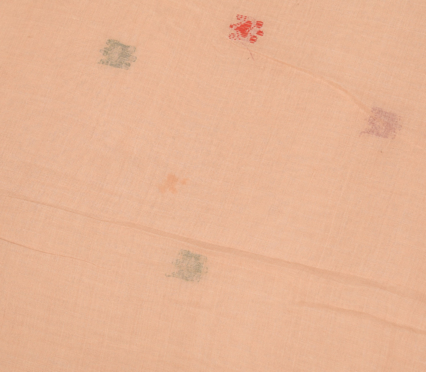 Sushila Vintage Brown Woven Saree 100% Pure Cotton Handloom Indian Sari Fabric
