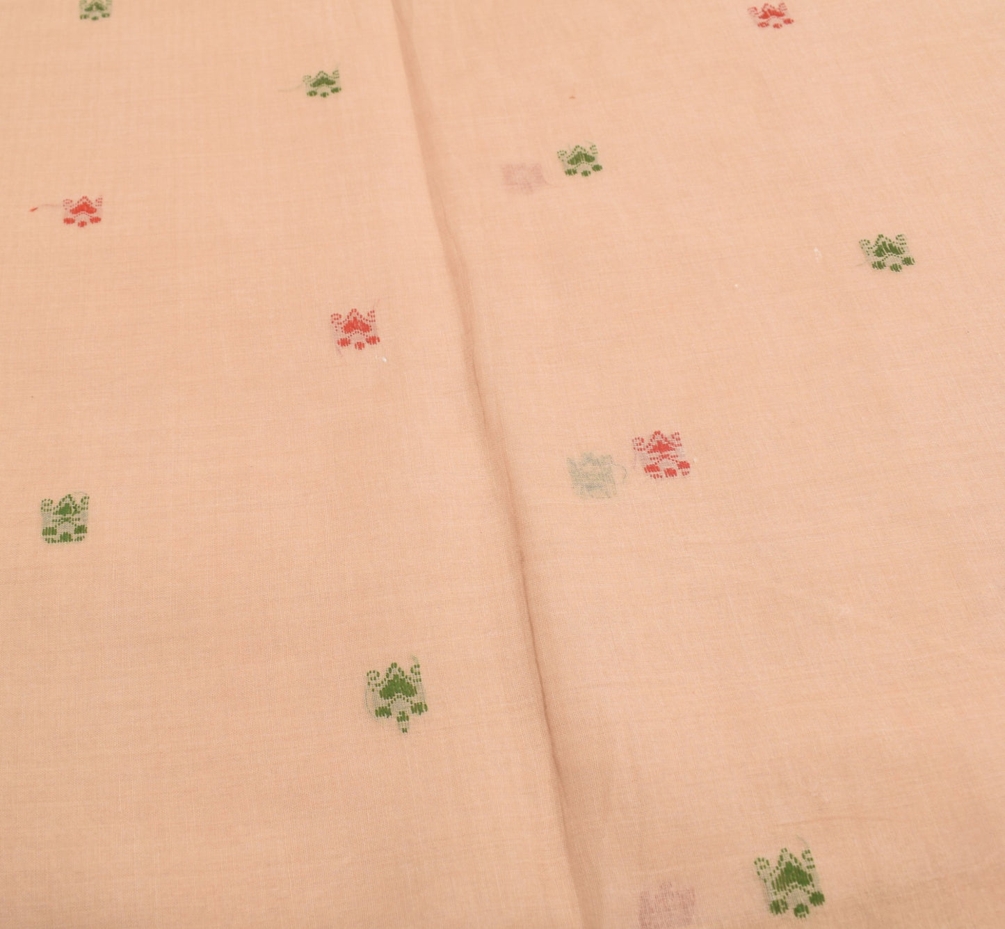 Sushila Vintage Brown Woven Saree 100% Pure Cotton Handloom Indian Sari Fabric