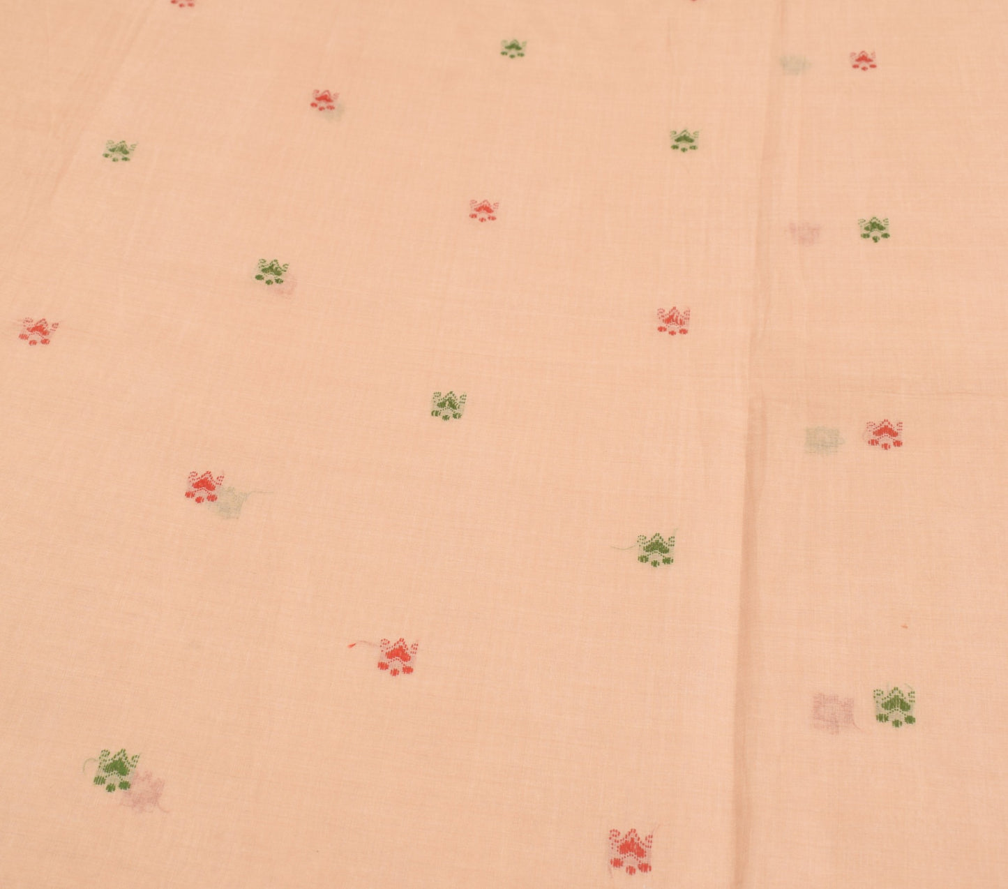 Sushila Vintage Brown Woven Saree 100% Pure Cotton Handloom Indian Sari Fabric