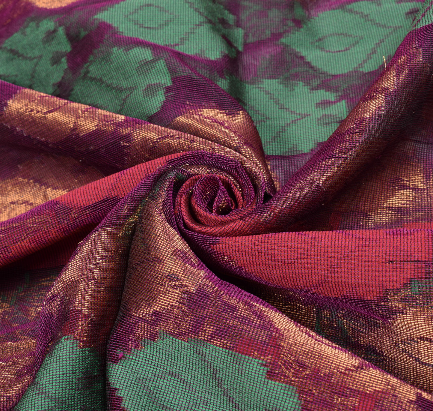 Sushila Vintage Magenta Heavy Saree ArtSilk Handwoven Dhakai Jamdani Floral Sari