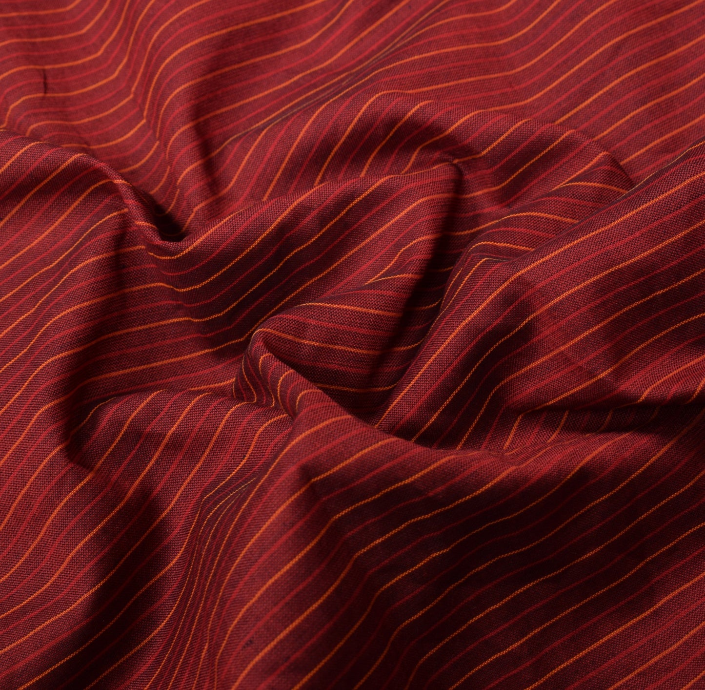 Sushila Vintage Maroon Kanchipuram Saree Pure Cotton Stripe Zari Border Sari