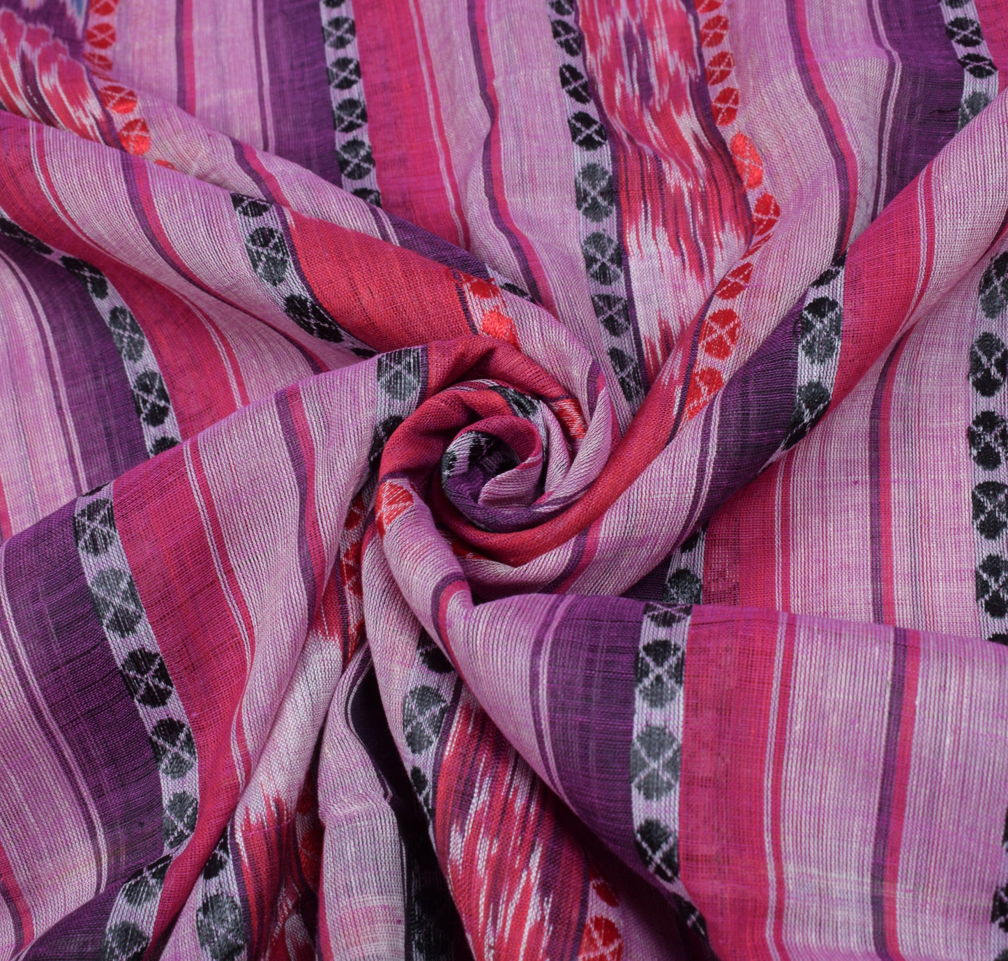 Sushila Vintage Odisha Handloom Sari maniabandha Pure Cotton Purple Ikat Saree