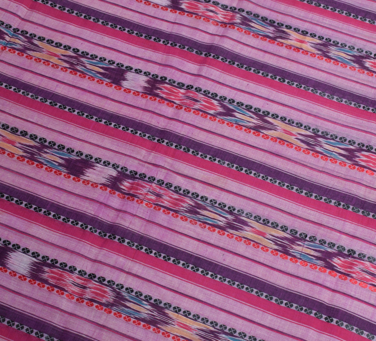 Sushila Vintage Odisha Handloom Sari maniabandha Pure Cotton Purple Ikat Saree