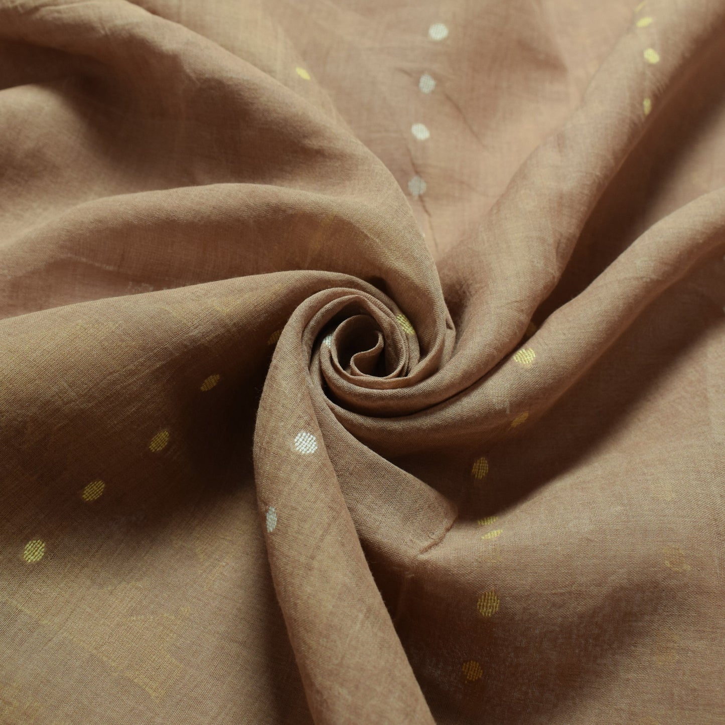 Sushila Vintage Brown Saree Pure Cotton Bengal Tant Woven Indian Sari Fabric