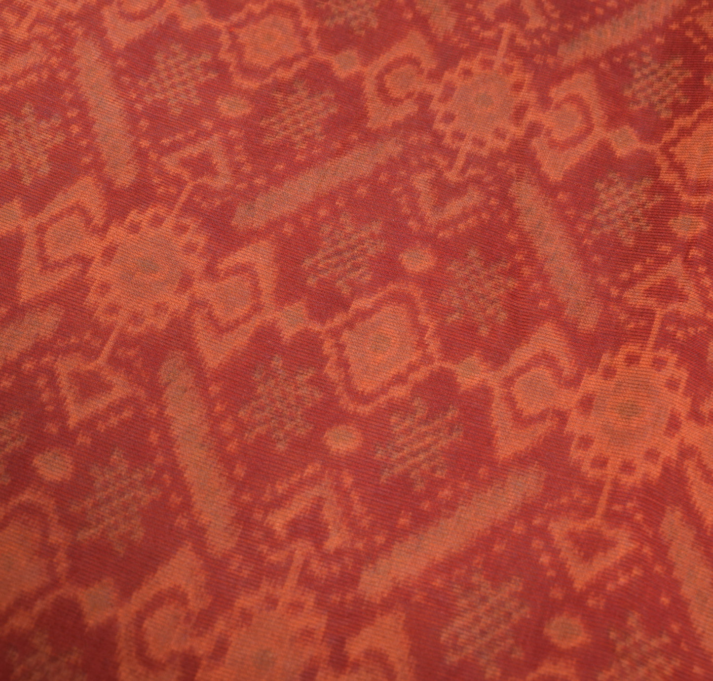 Sushila Vintage Dark Rust Saree Pure Cotton Printed with Zari Border Sari Fabric