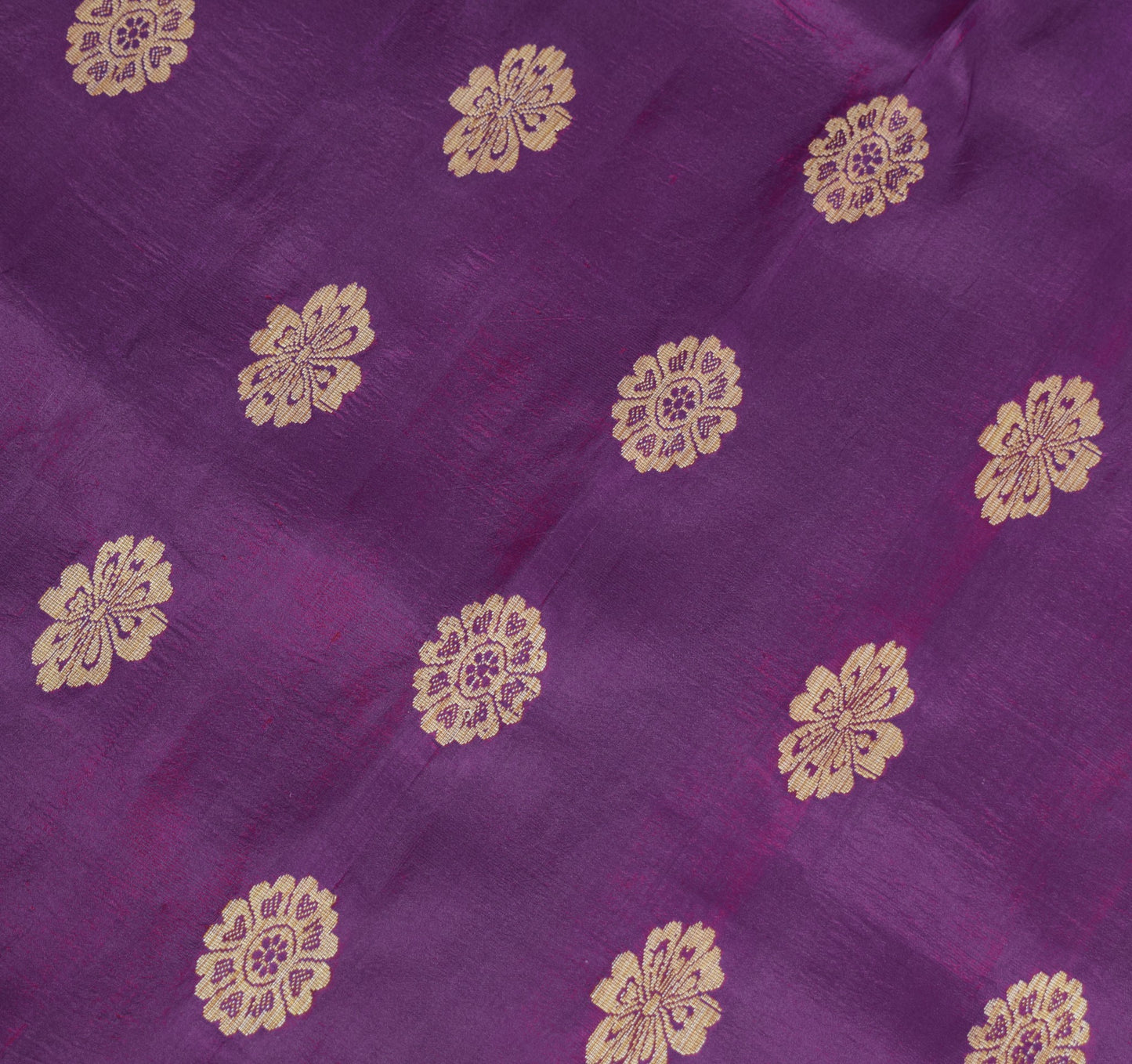 Sushila Vintage Purple Dual Toned Saree Woven Floral Pure Silk Soft Sari Fabric