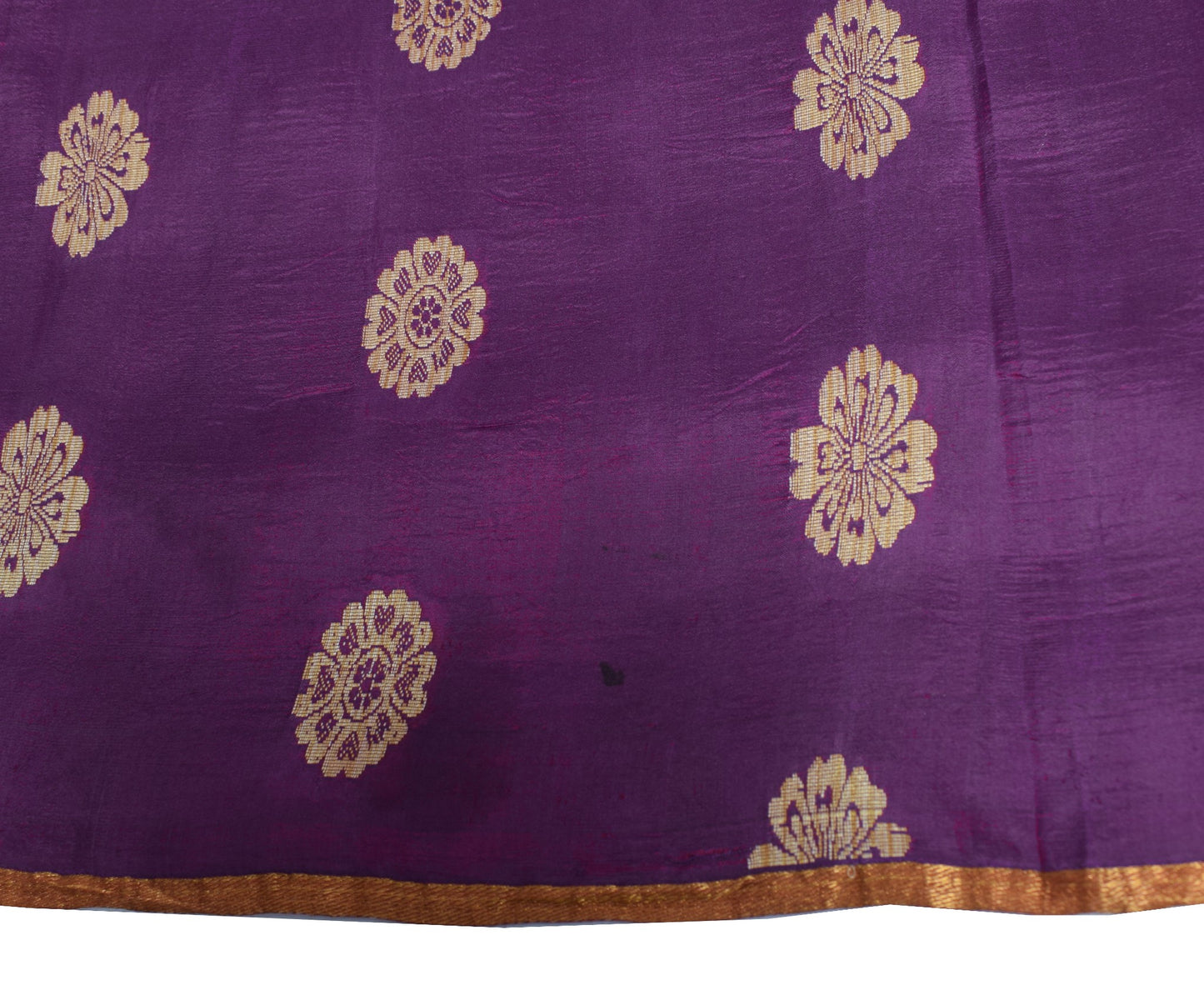 Sushila Vintage Purple Dual Toned Saree Woven Floral Pure Silk Soft Sari Fabric