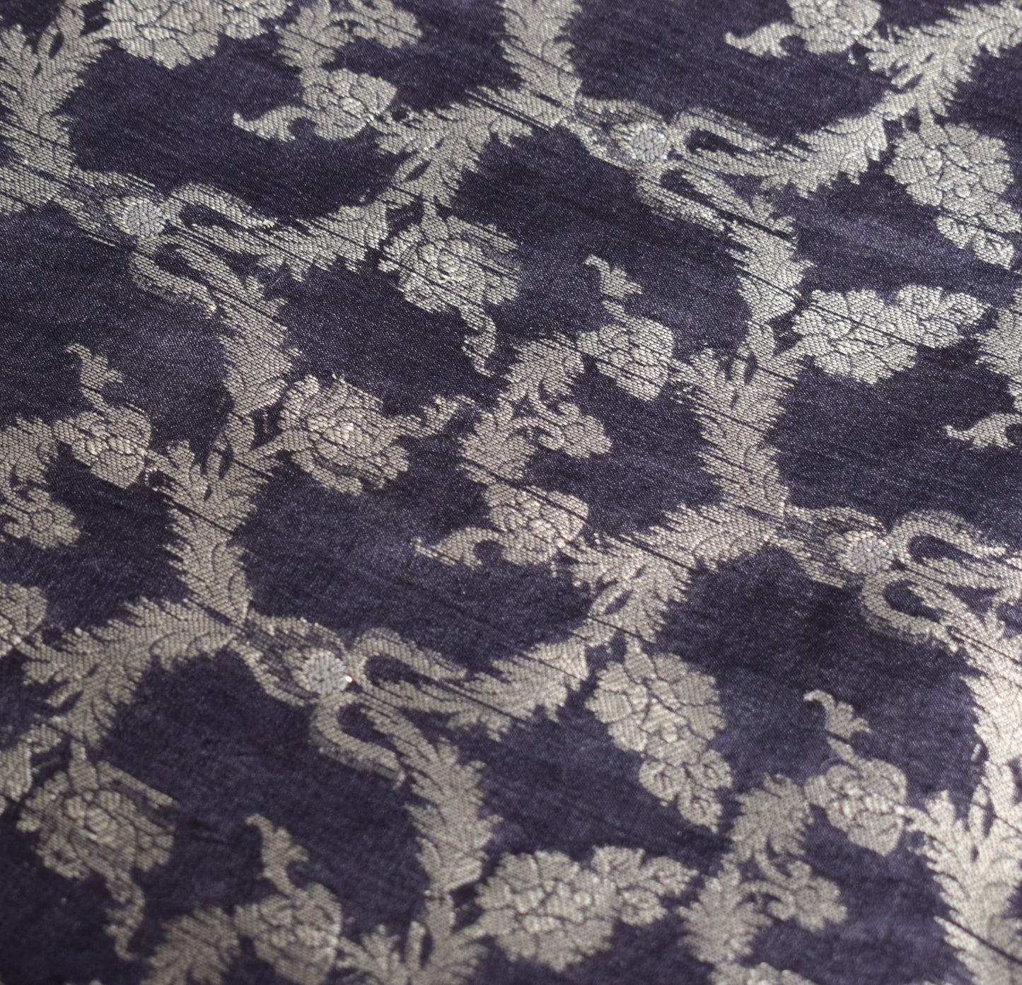 Sushila Vintage Deep Purple Saree Floral Woven Pure Tussar Silk SoftSari Fabric