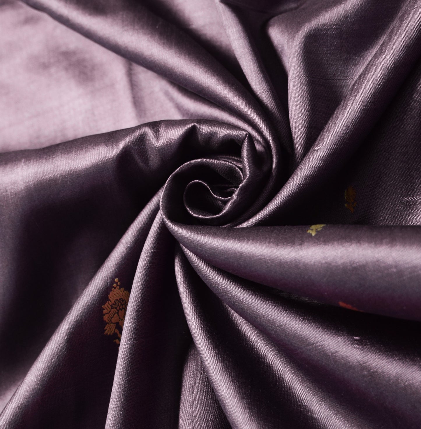 Sushila Vintage Dark Mauve Saree Pure Silk Floral Woven Soft Sari Craft Fabric