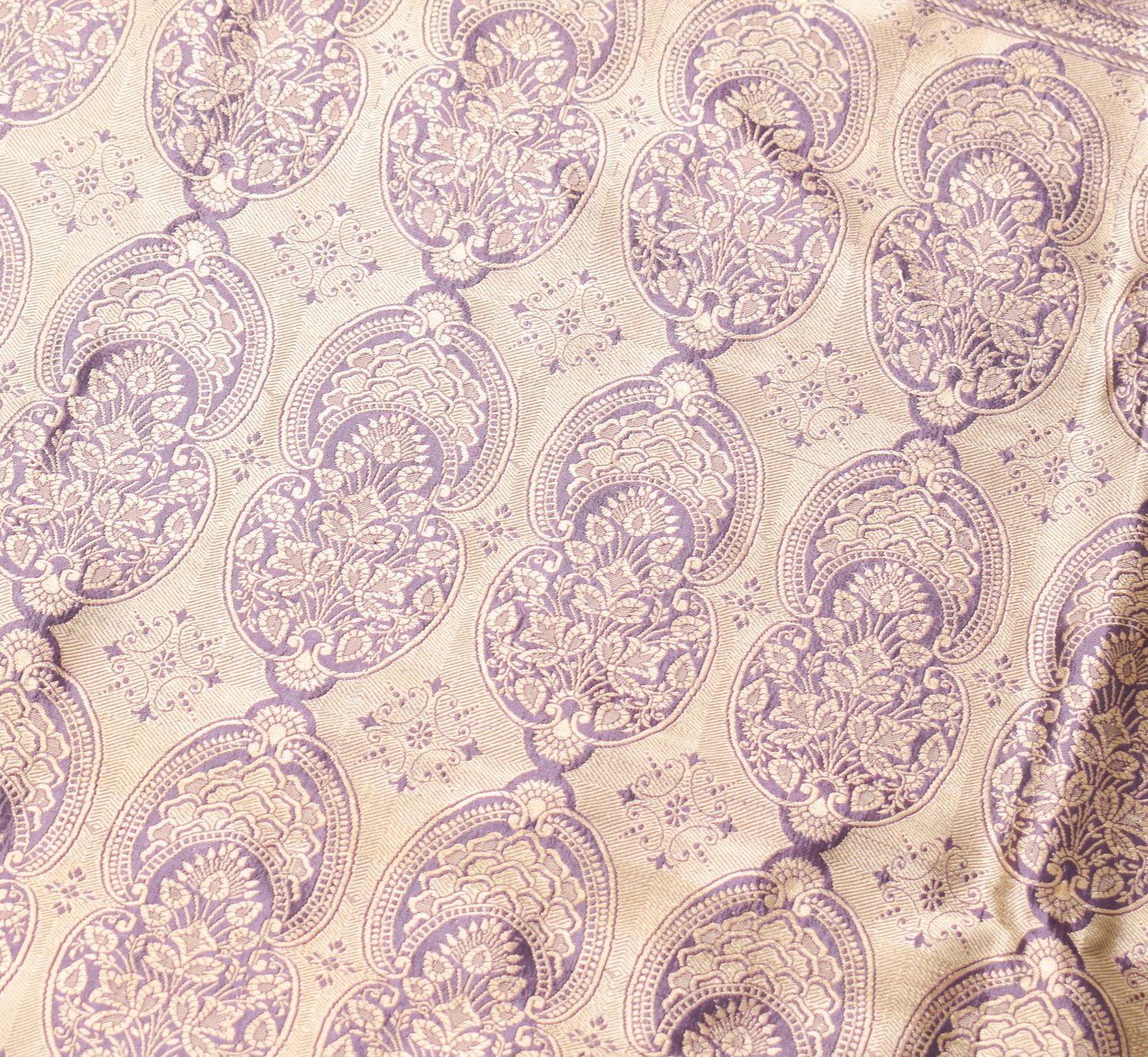 Sushila Vintage Dark Mauve Saree Pure Silk Floral Woven Soft Sari Craft Fabric