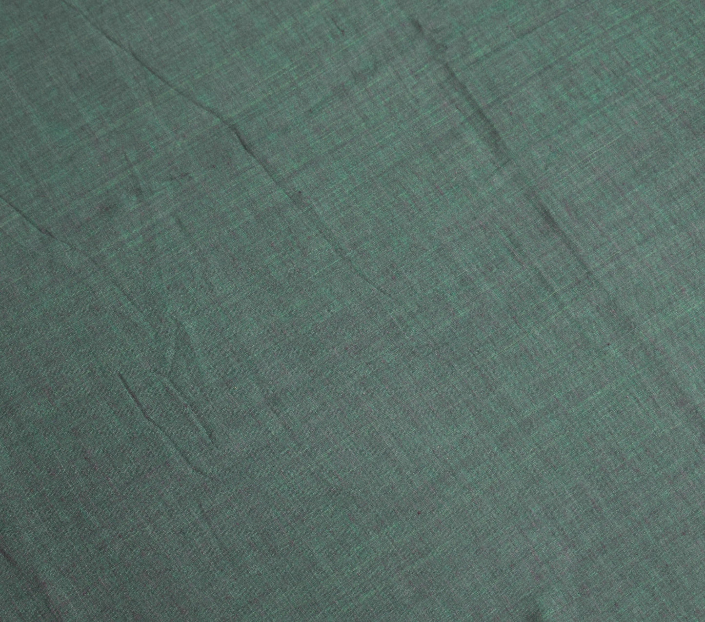 Sushila Vintage Dark Green Saree with Maroon Woven Border PureCotton Sari Fabric