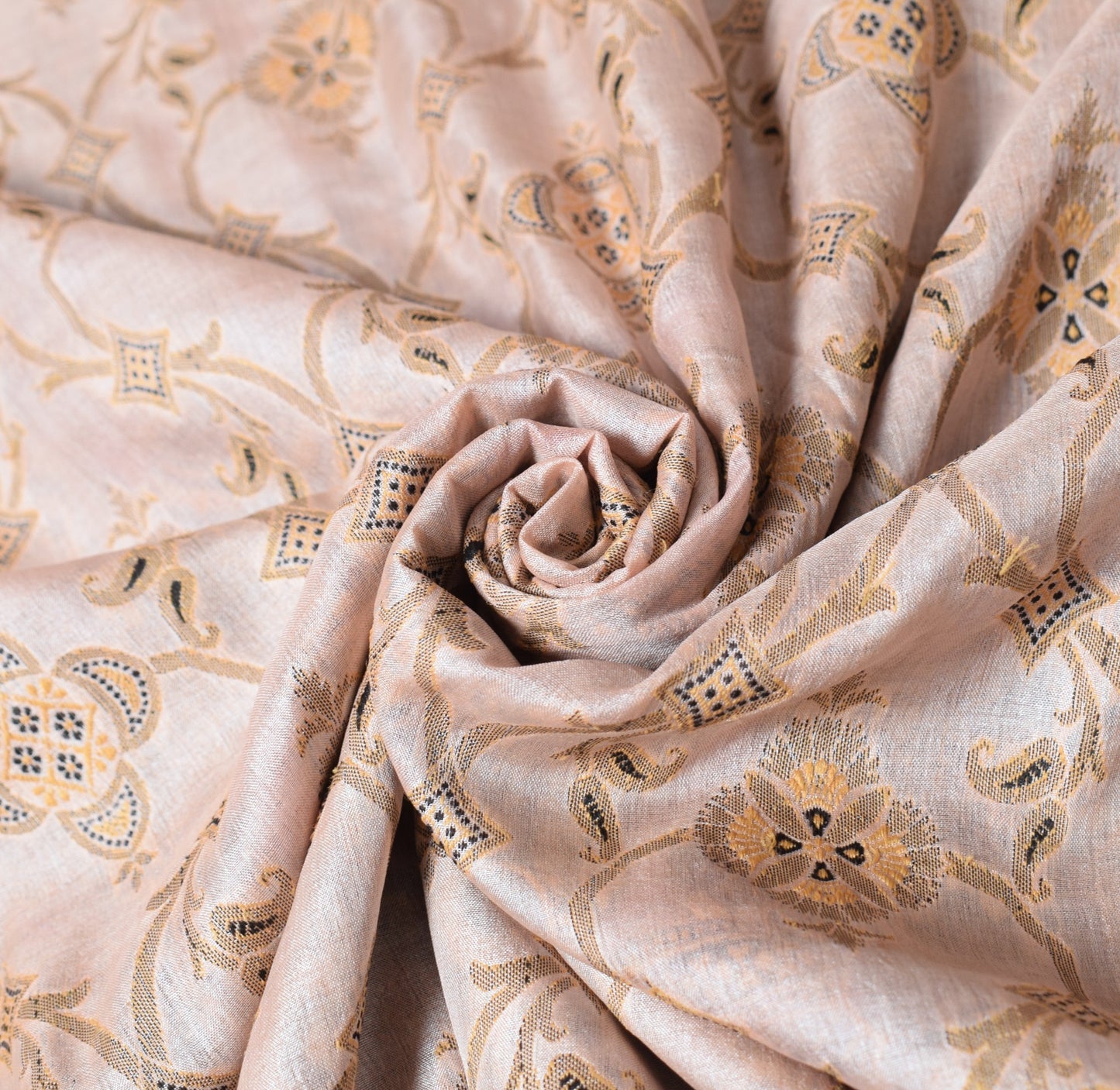 Sushila Vintage Light Pink Saree Pure Tussar Silk Woven Soft Indian Sari Fabric