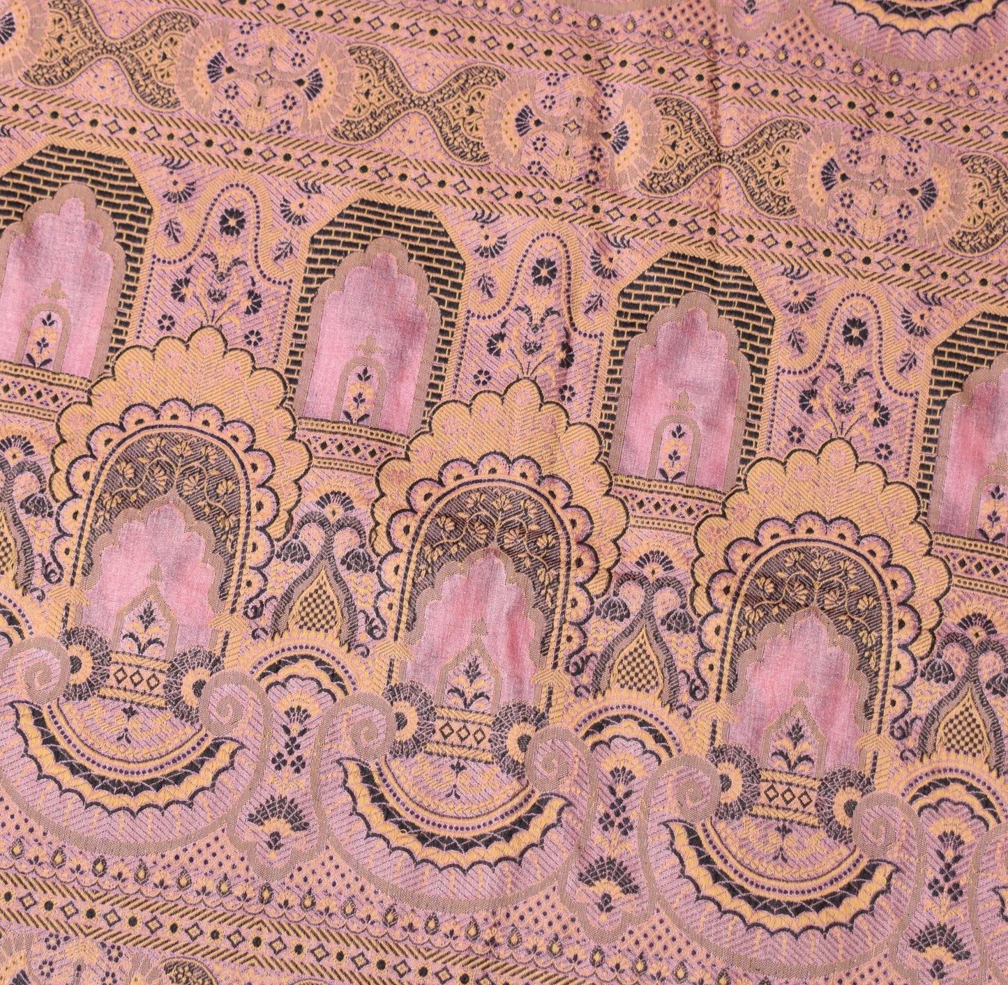 Sushila Vintage Light Pink Saree Pure Tussar Silk Woven Soft Indian Sari Fabric