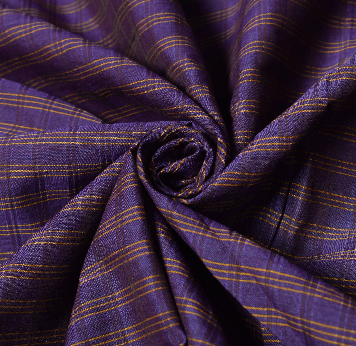 Sushila Vintage Blue Stripes Saree Pure Cotton Silk Handloom Woven Sari Fabric