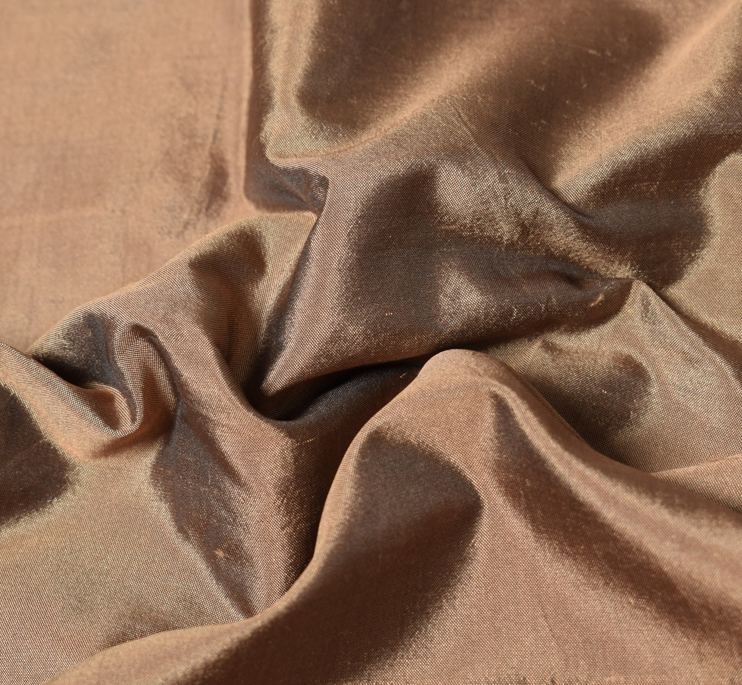 Sushila Vintage Brown Saree Maroon Rudraksh Border Pure Silk Woven Sari Fabric