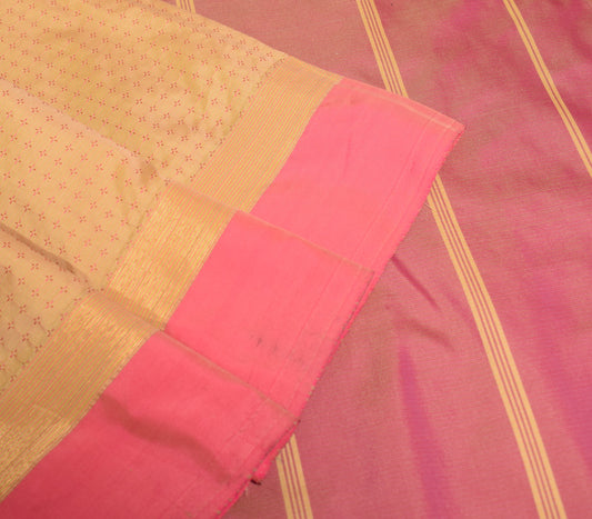 Sushila Vintage Arani Pattu Saree Hand Woven Art Silk Brown 5YD Soft Sari Fabric