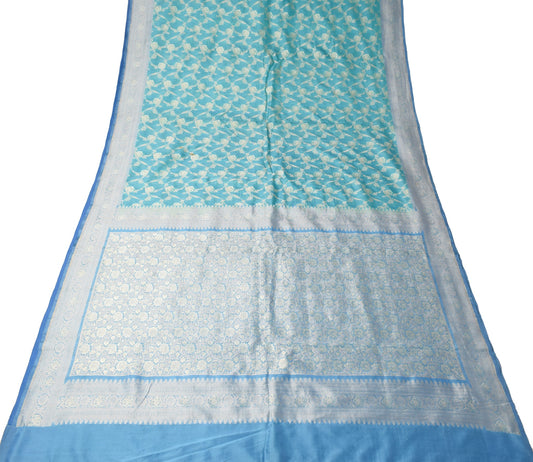 Sushila Vintage Pure Banarasi Silk Saree Woven Floral HEAVY Handloom Sari Fabric