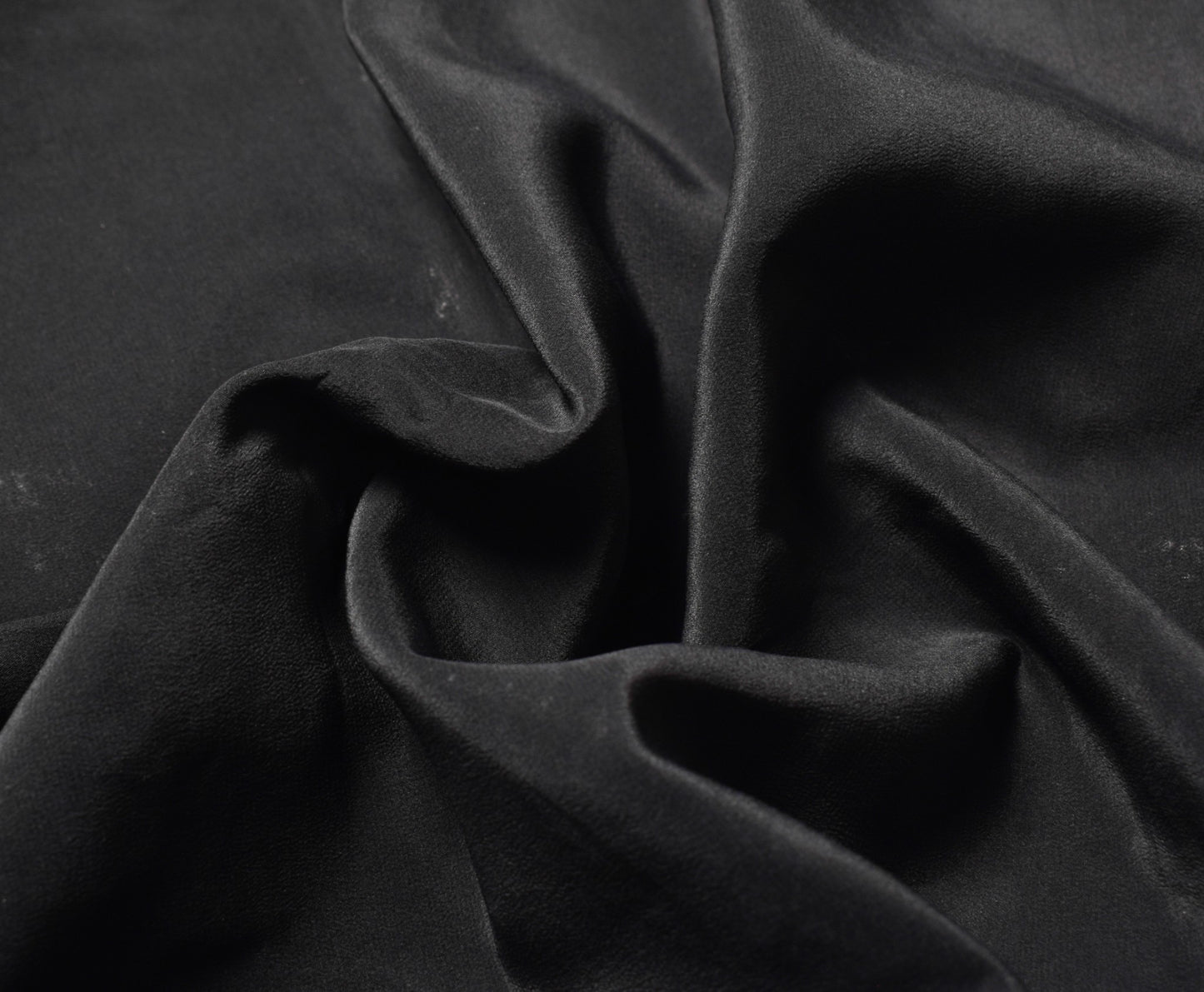 Sushila Vintage Pure Crepe Silk Saree Black Hand Embroidered Floral Sari Fabric