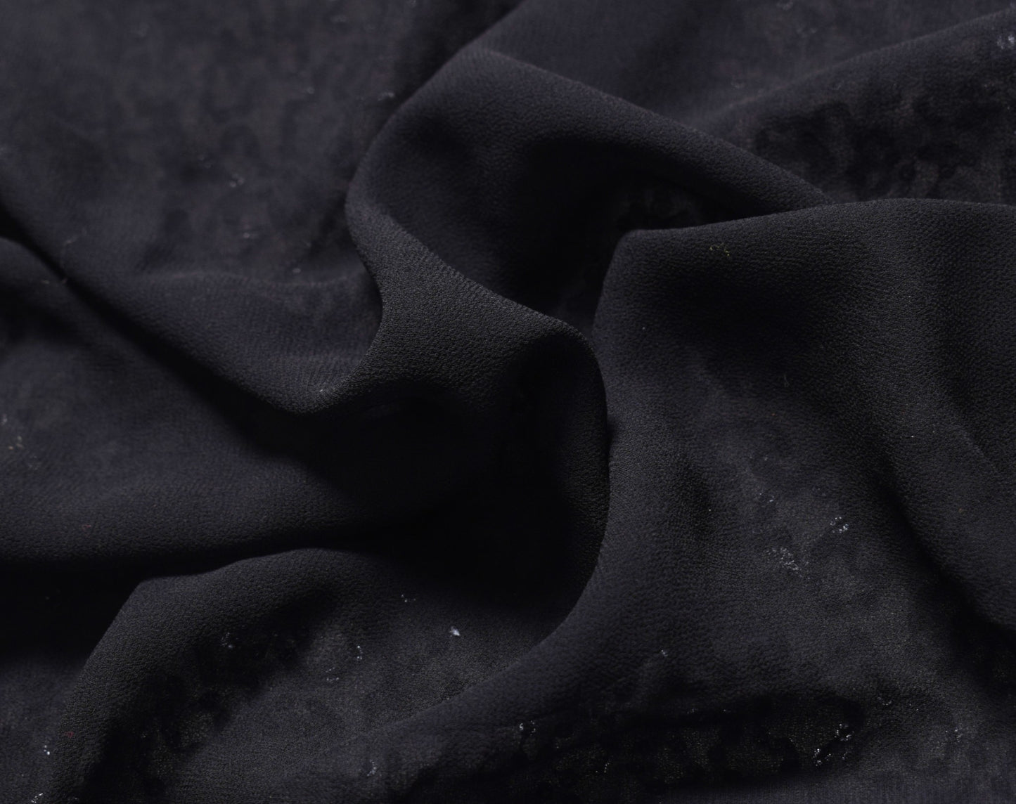 Sushila Vintage Bollywood Black Saree Sequins Embellish Georgette Sari Fabric