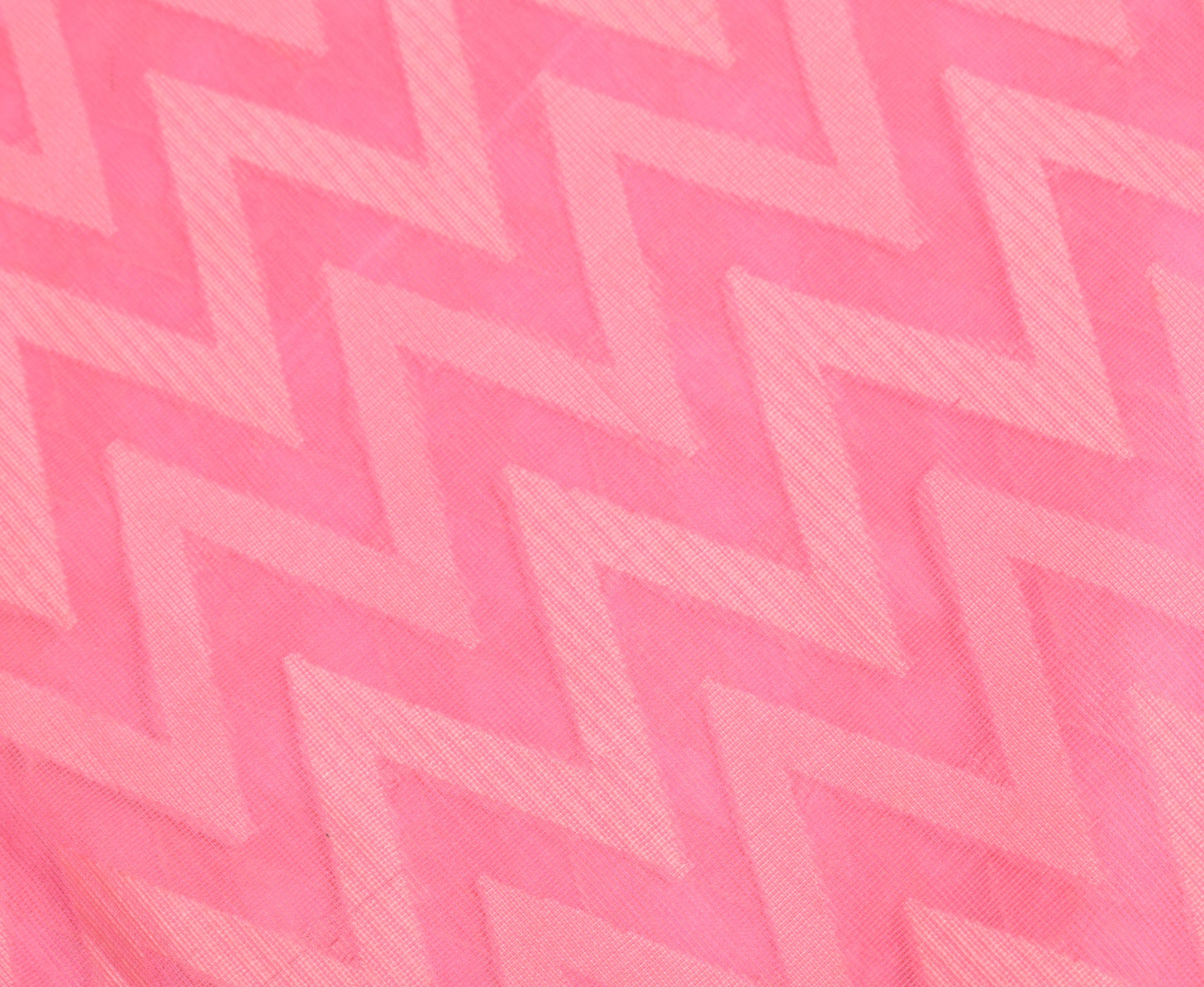Sushila Vintage Woven Pink Saree Pure Cotton Silk Kota Doria Sari Craft Fabric