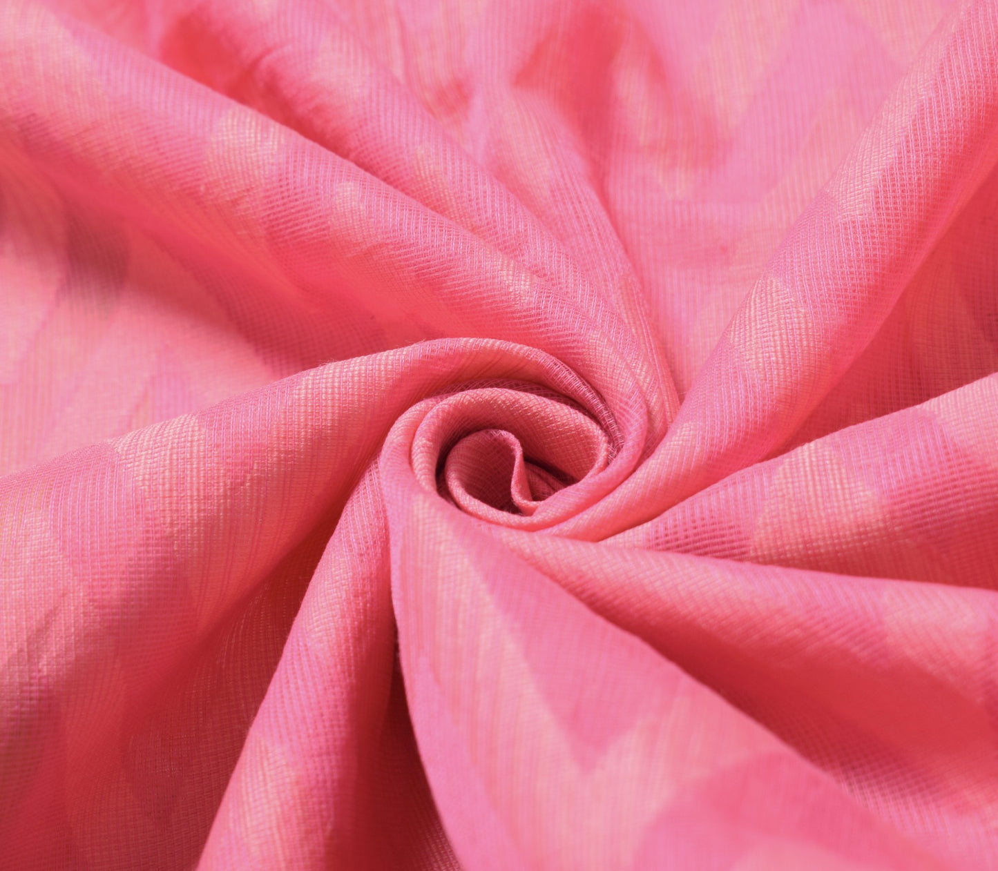 Sushila Vintage Woven Pink Saree Pure Cotton Silk Kota Doria Sari Craft Fabric