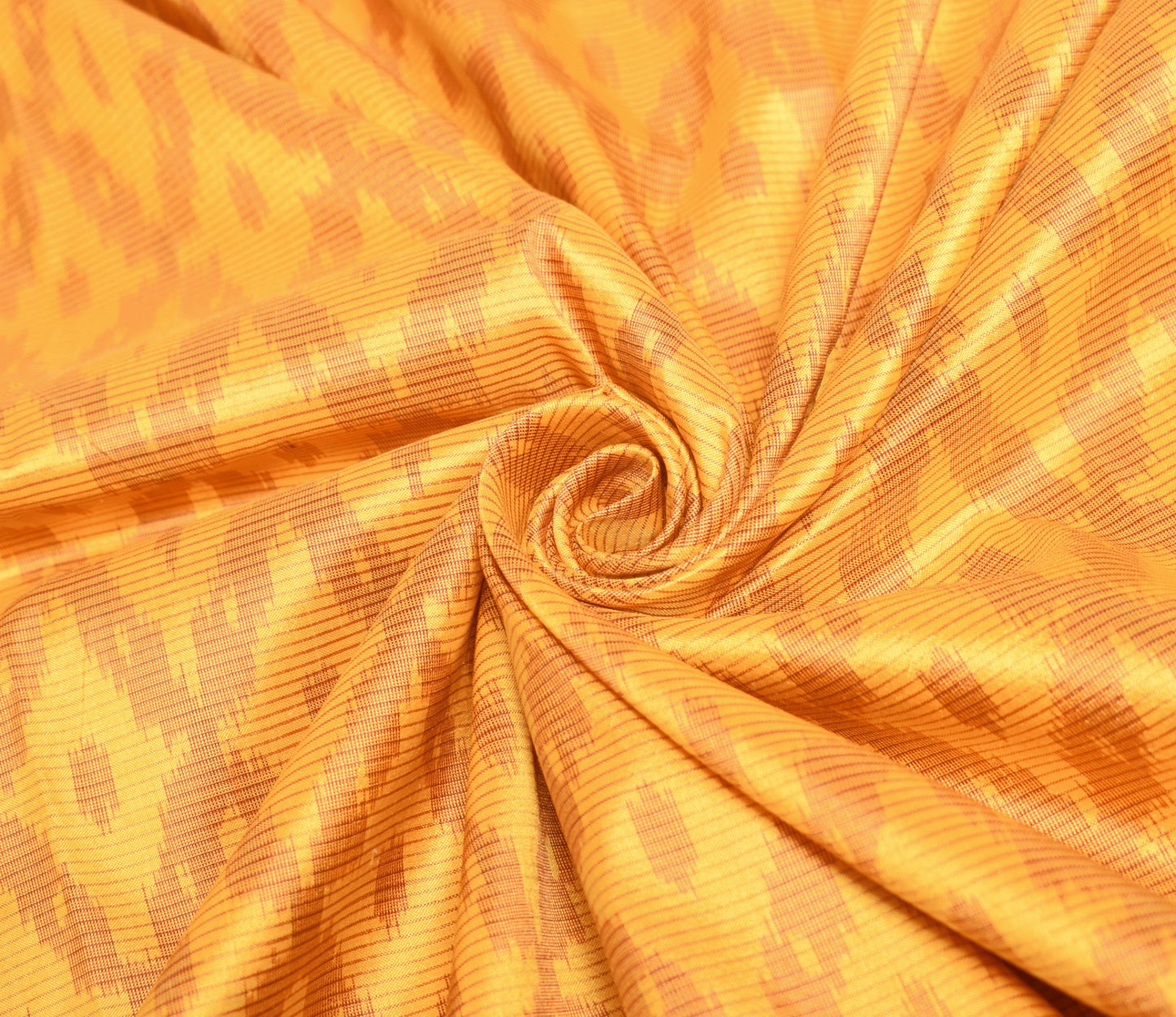 Sushila Vintage Pure Silk Saree Handwoven Ikat Patola Sari Yellow Maroon Fabric