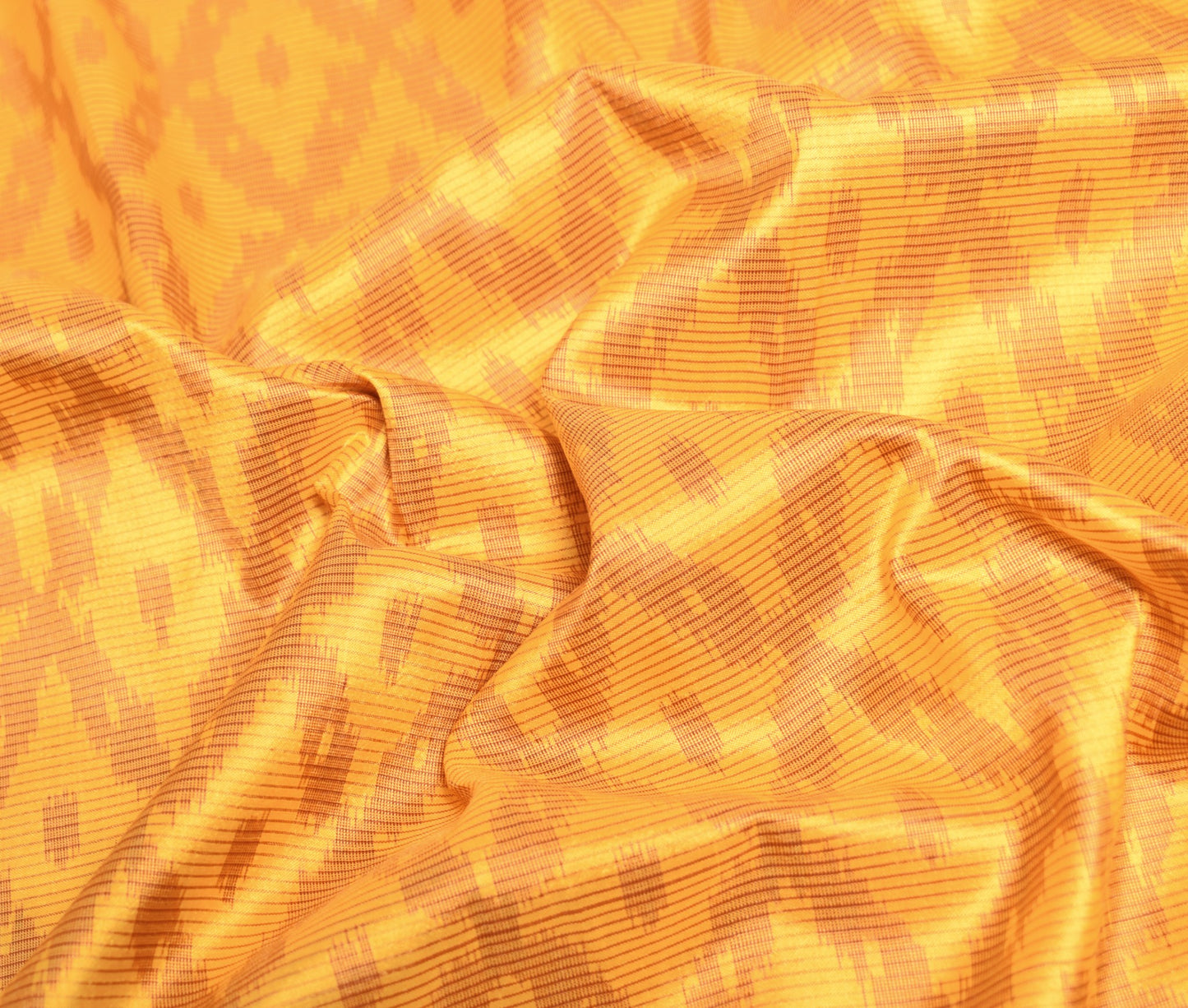 Sushila Vintage Pure Silk Saree Handwoven Ikat Patola Sari Yellow Maroon Fabric