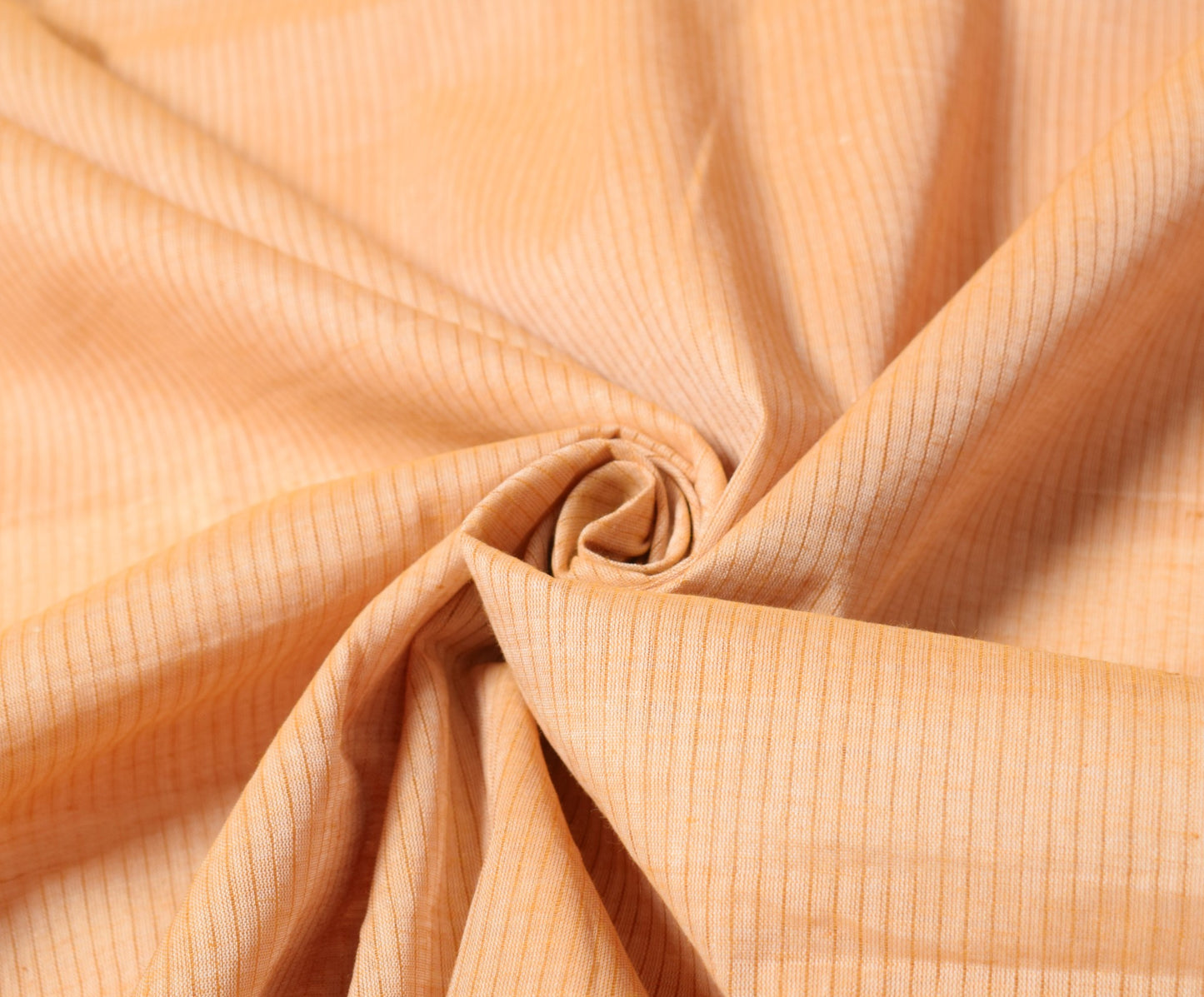 Sushila Vintage Peach Saree Art Cotton Stripes Woven 6 Yard Sari Craft Fabric